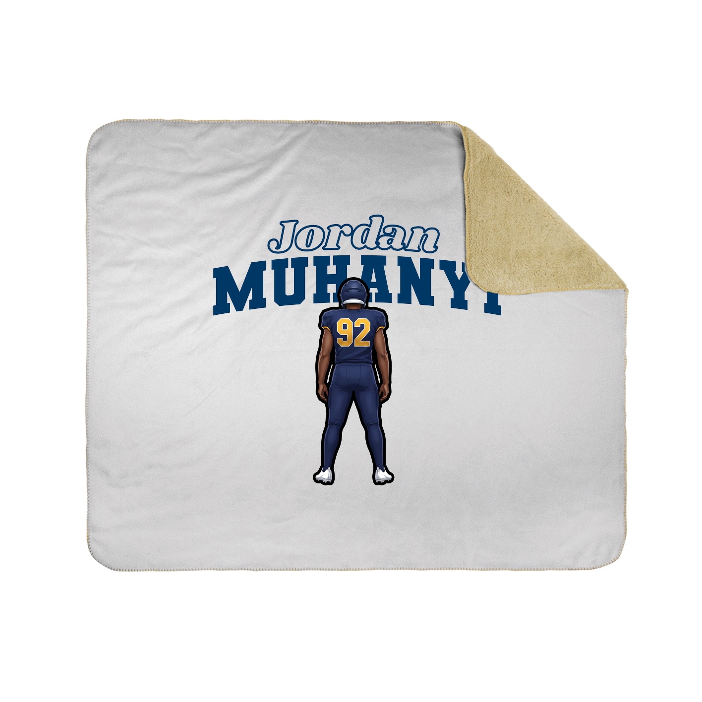 Throw Blanket — Name Arch in White
