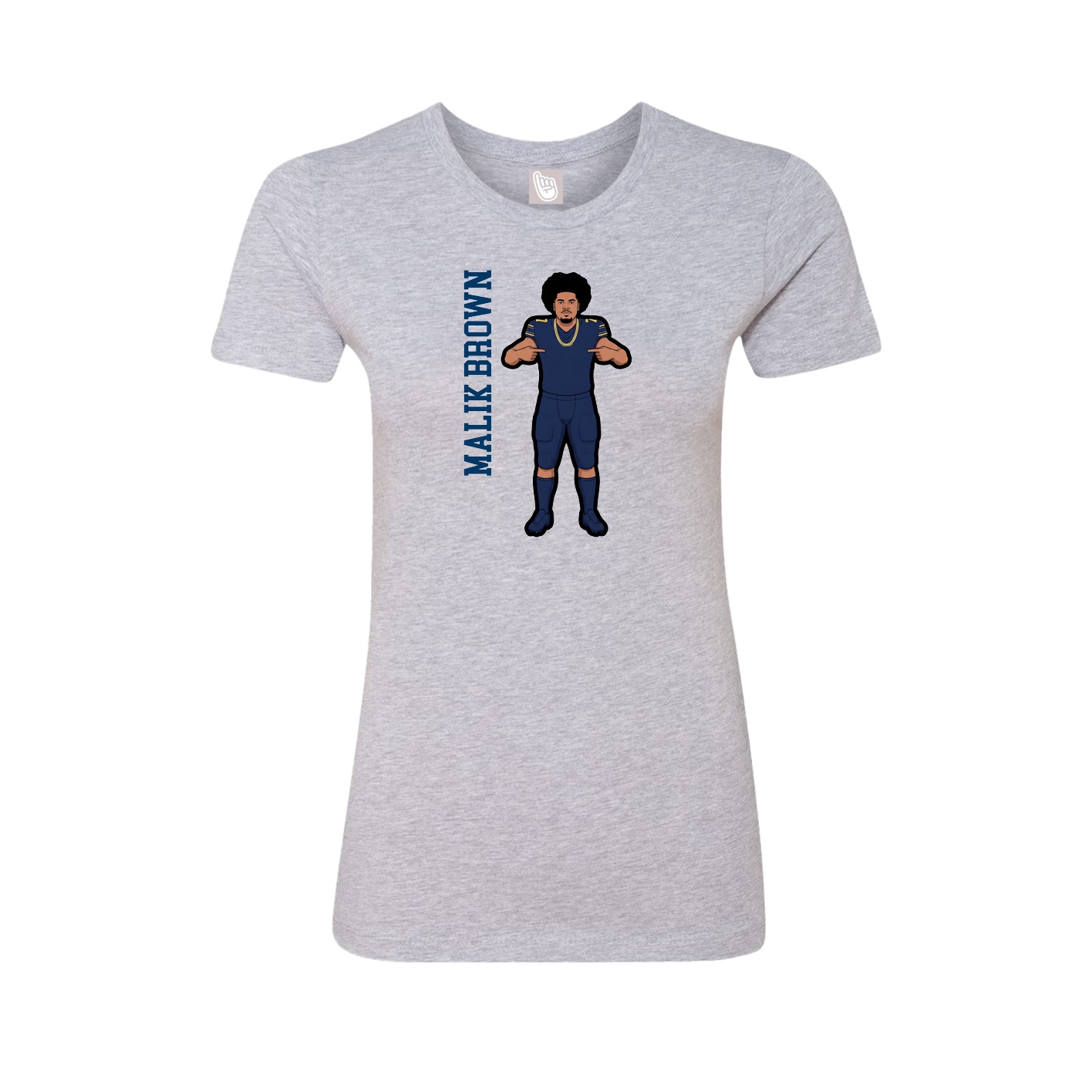 Womens Tee — Name Vertical in Grey