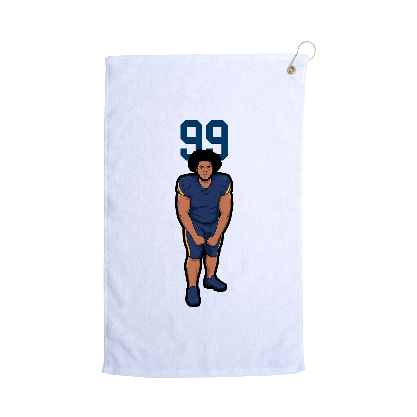 Golf Towel — Number Top in White