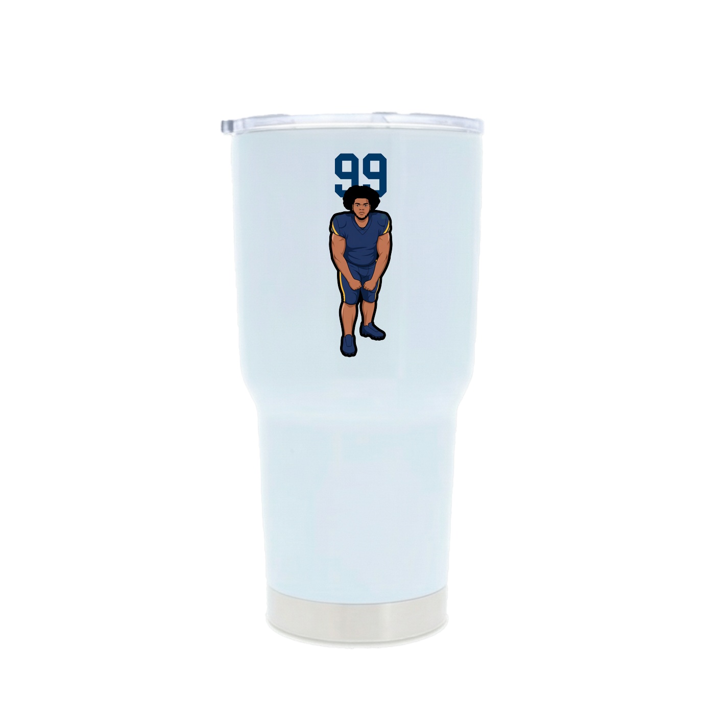 30oz Stainless Steel Tumbler — Number Top in White