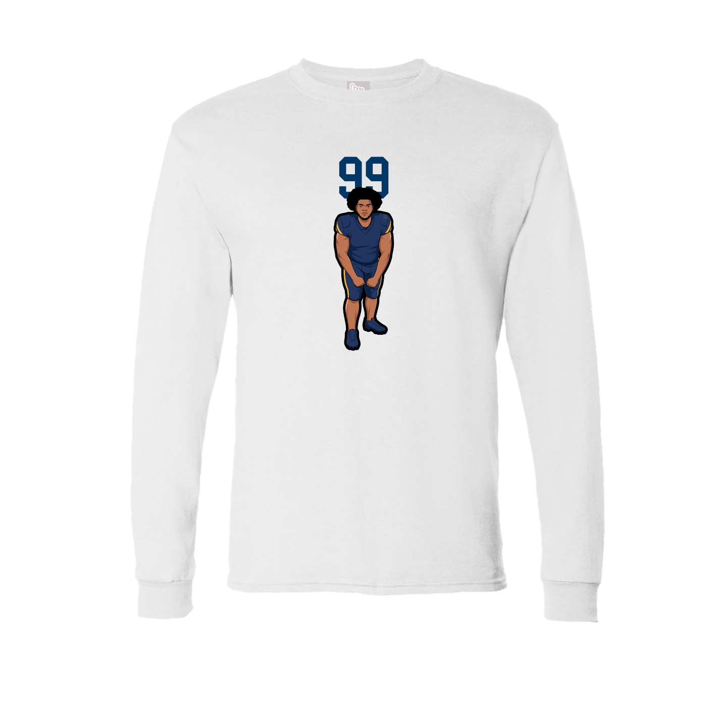 Long Sleeve Tee — Number Top in White
