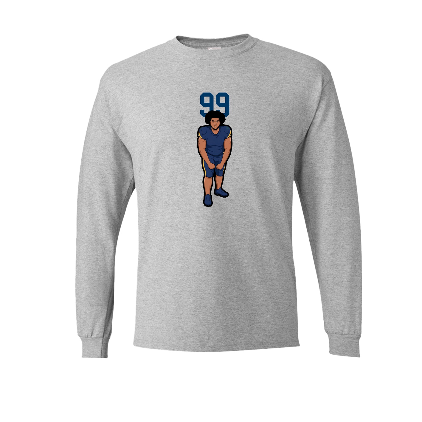 Long Sleeve Tee — Number Top in Grey