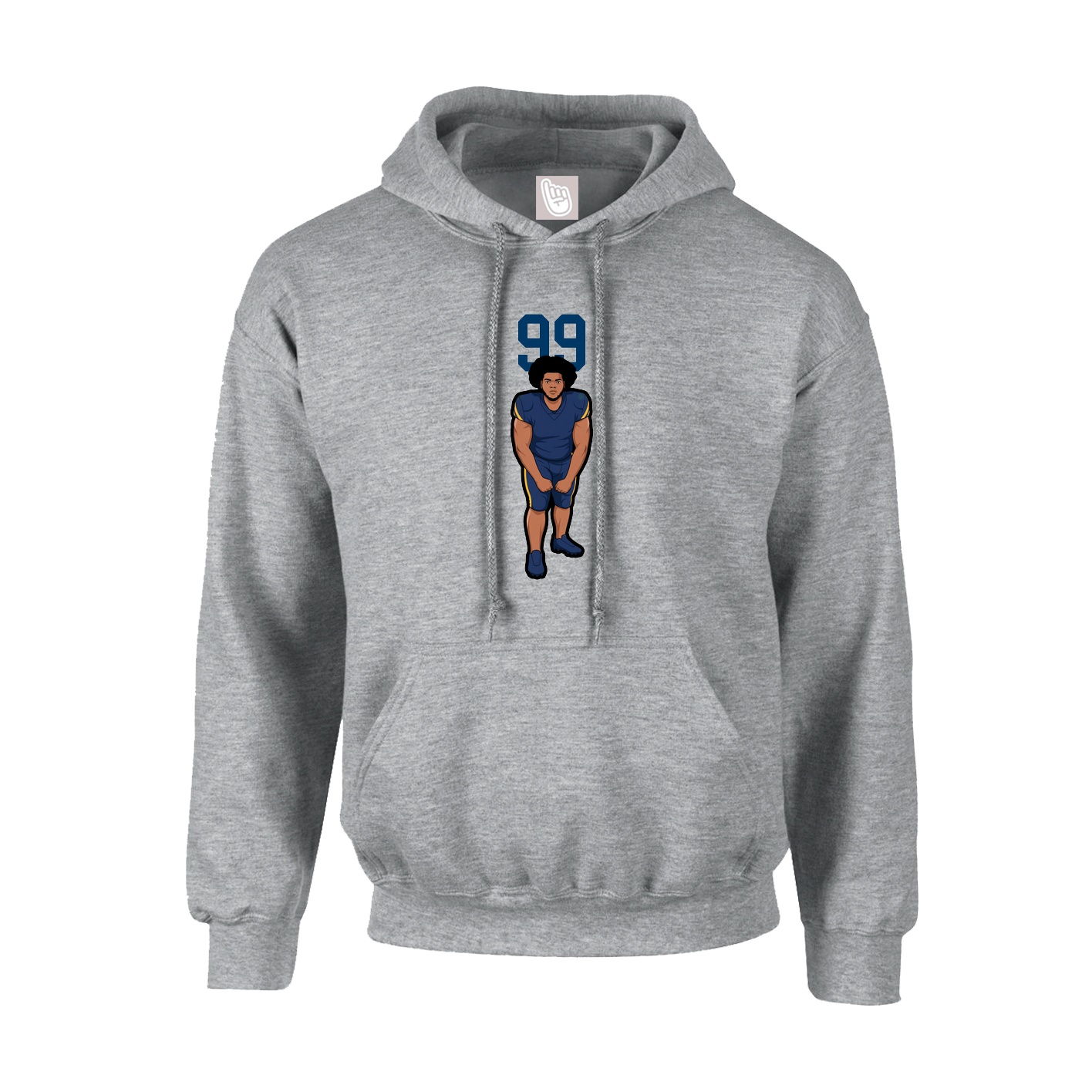 Youth Hoodie — Number Top in Grey