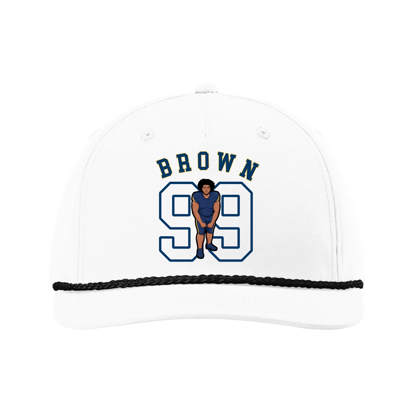 Five-Panel Classic Rope Cap — Shirsey Arch in White