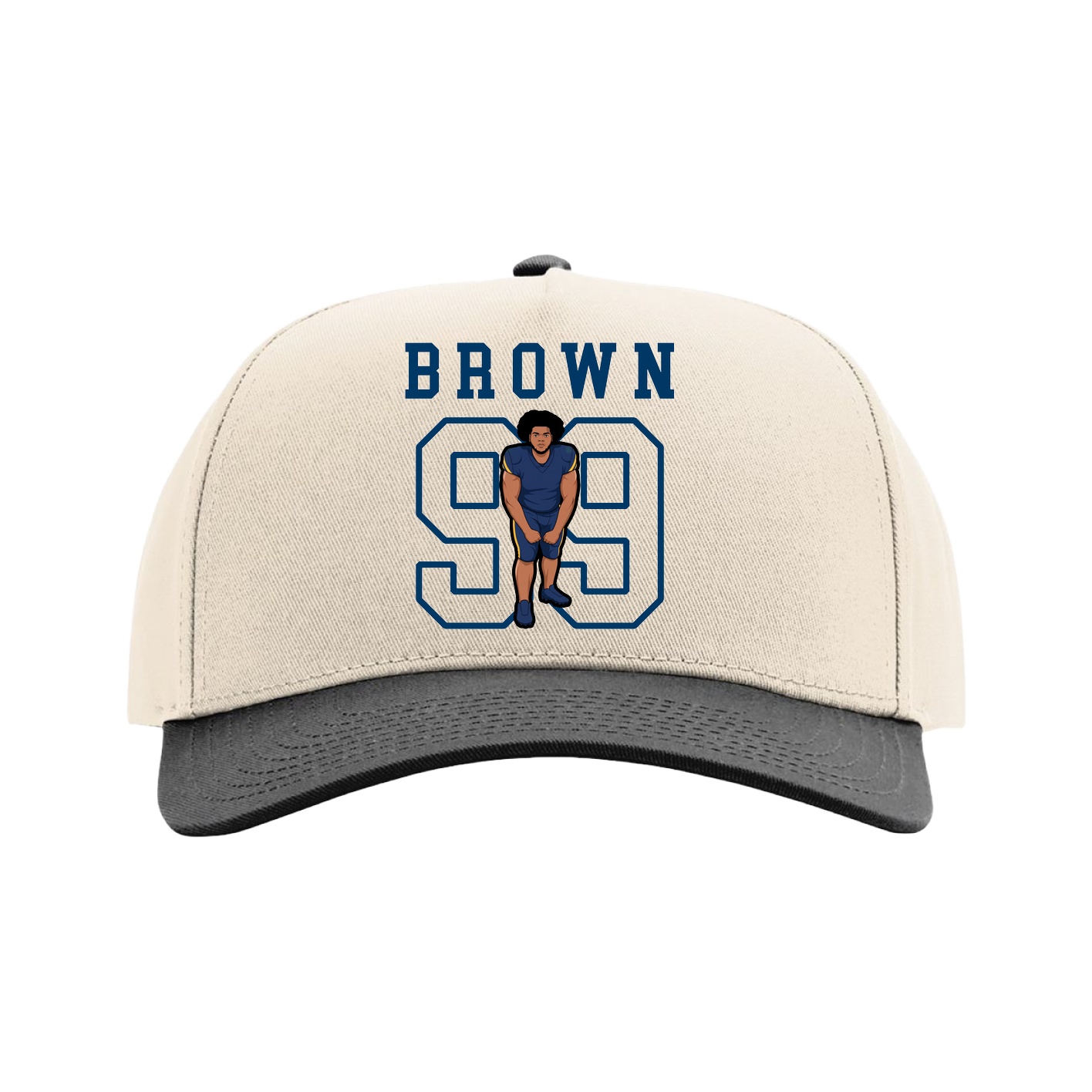 Full Fabric Five-Panel Champ Cap — Shirsey in Cream/Black