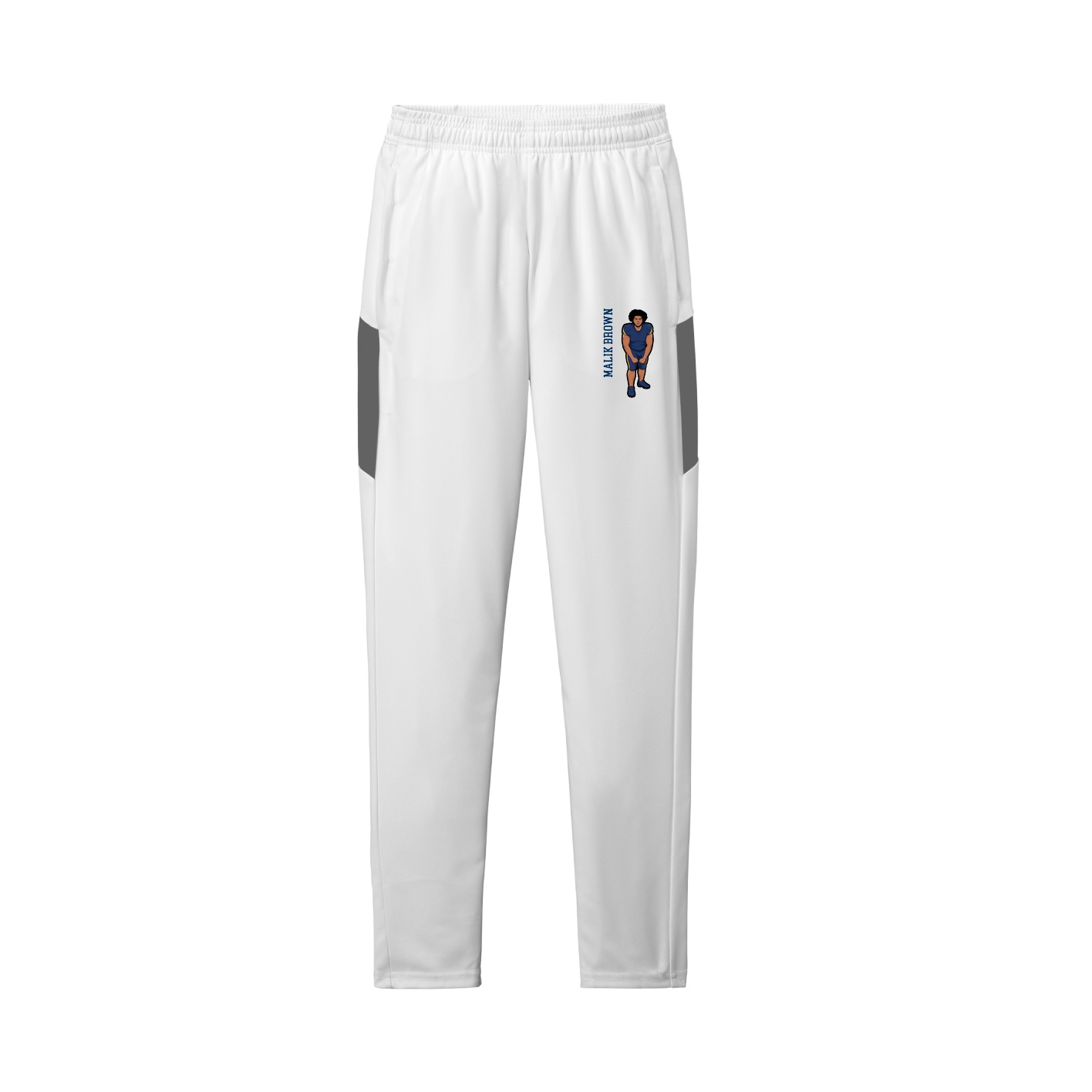 Team Travel Pant — Name Vertical in White/Grey
