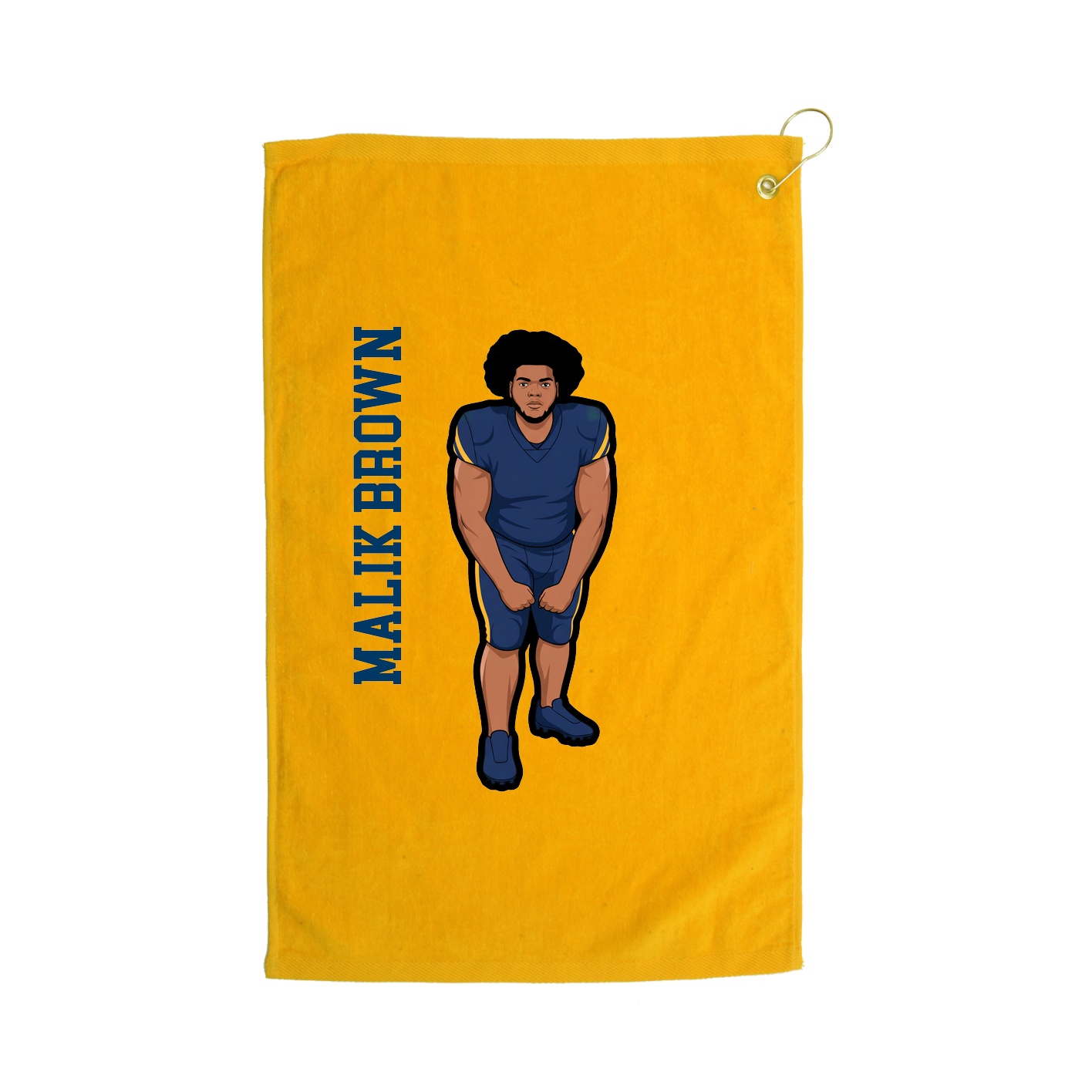 Golf Towel — Name Vertical in Gold