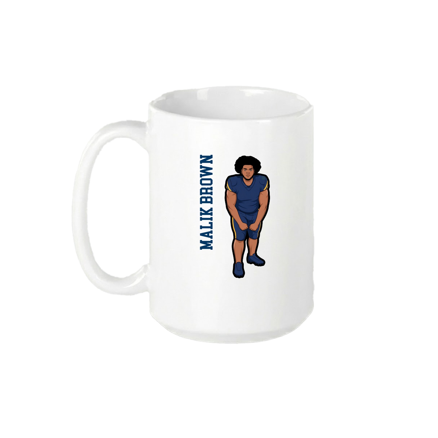 15oz Coffee Mug — Name Vertical in White