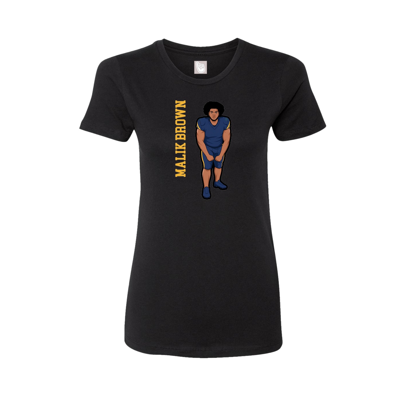 Womens Tee — Name Vertical in Black