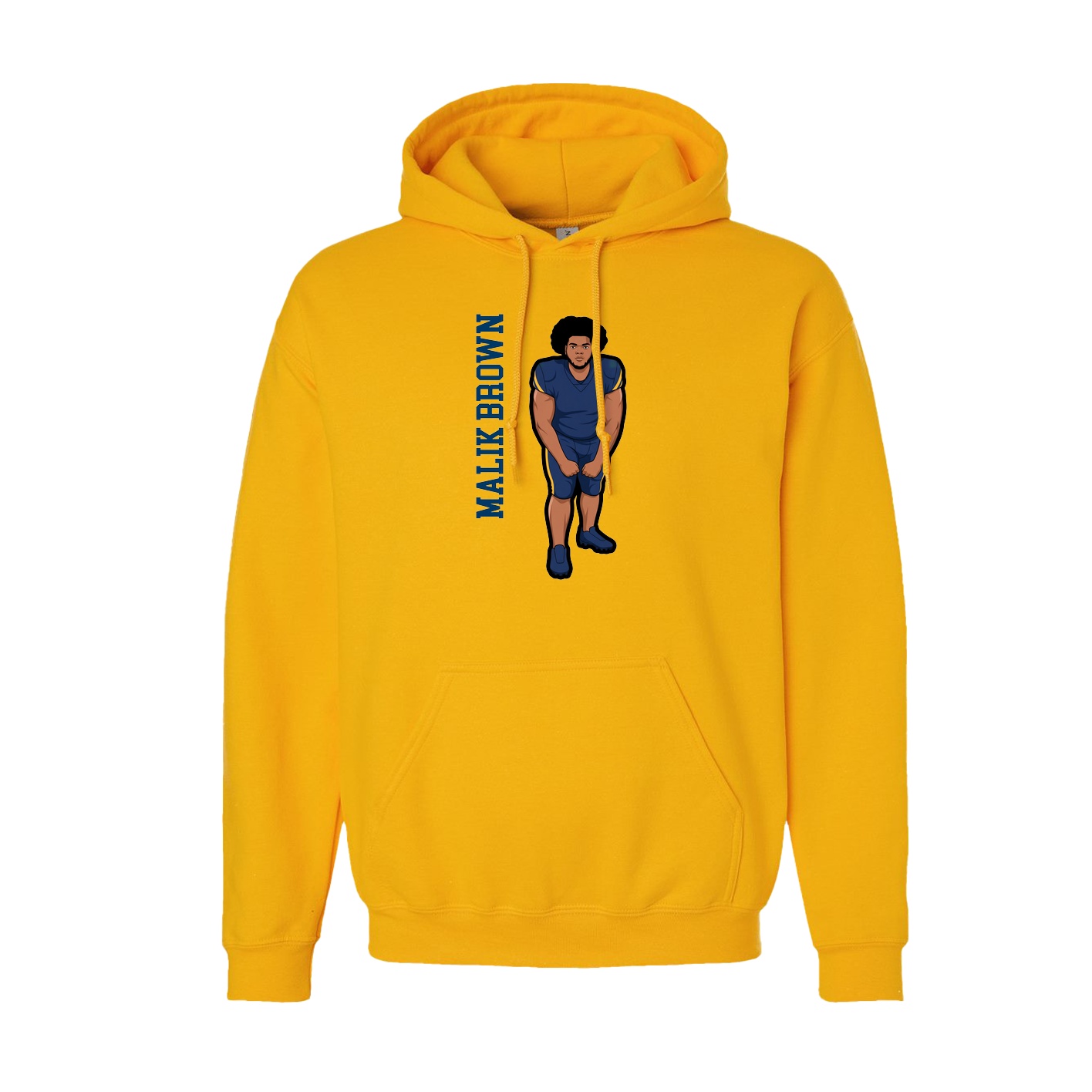 Hoodie — Name Vertical in Gold