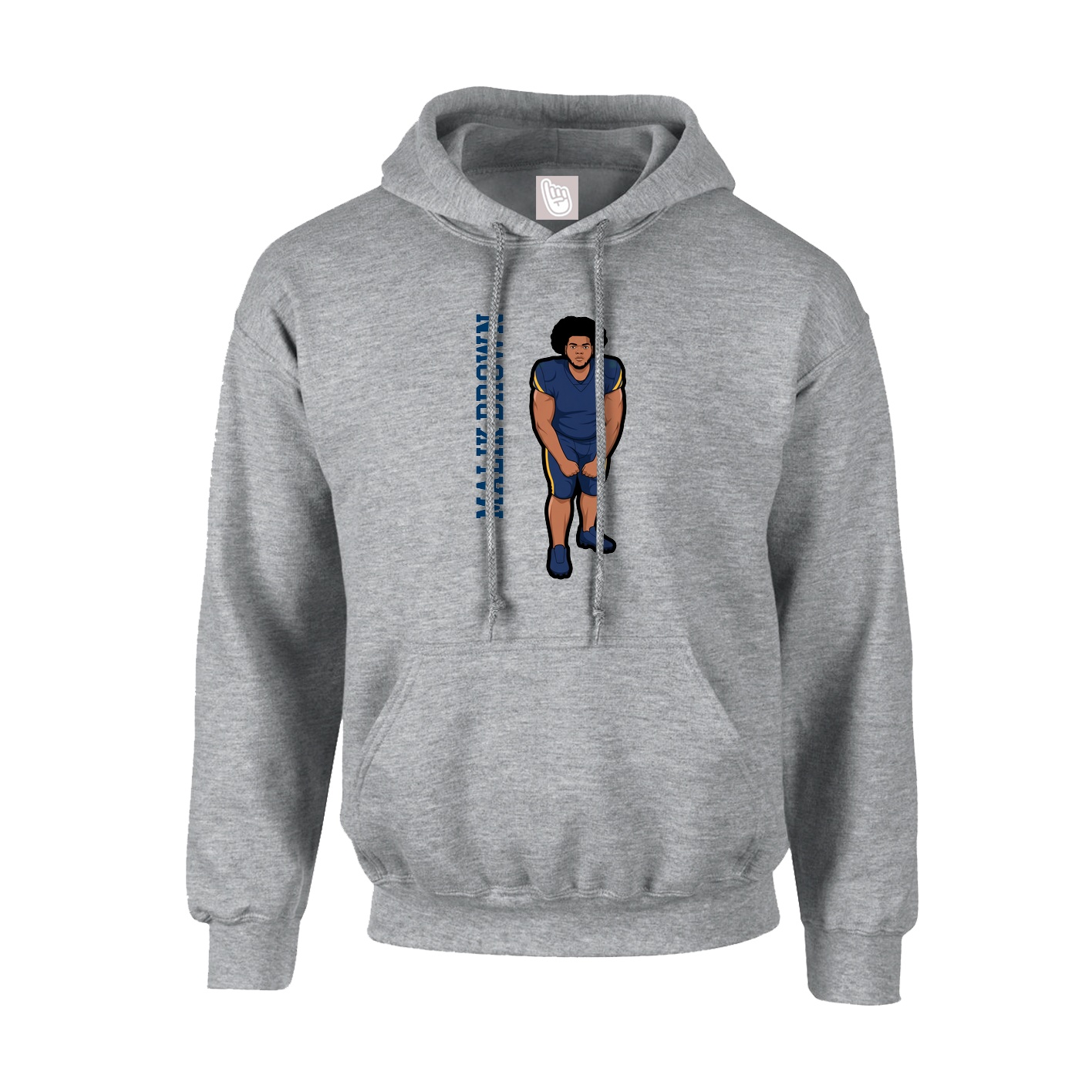 Youth Hoodie — Name Vertical in Grey