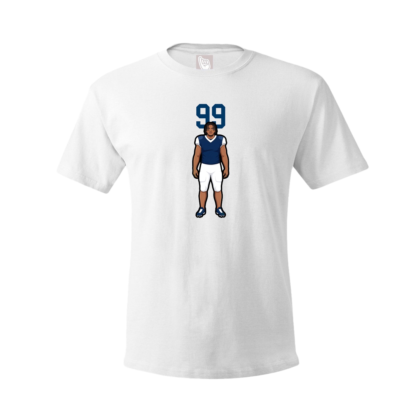 Youth Tee — Number Top in White