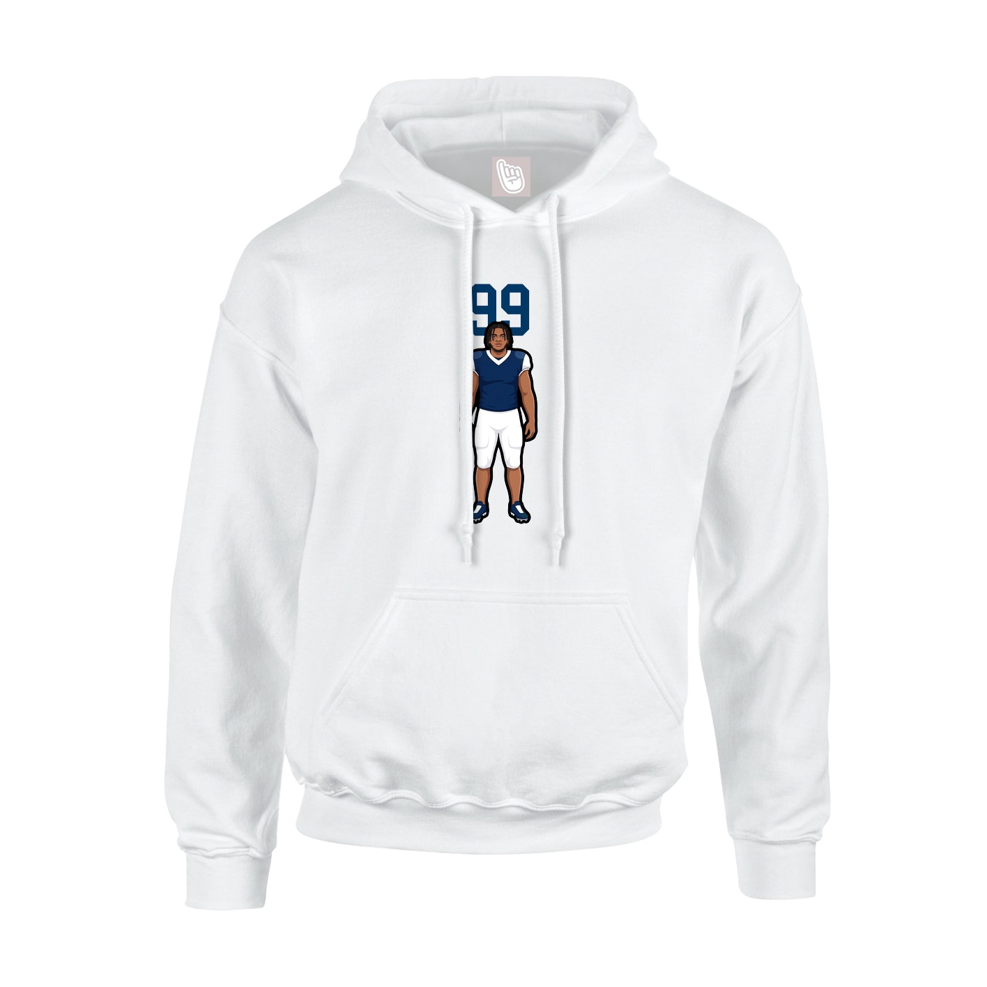 Youth Hoodie — Number Top in White