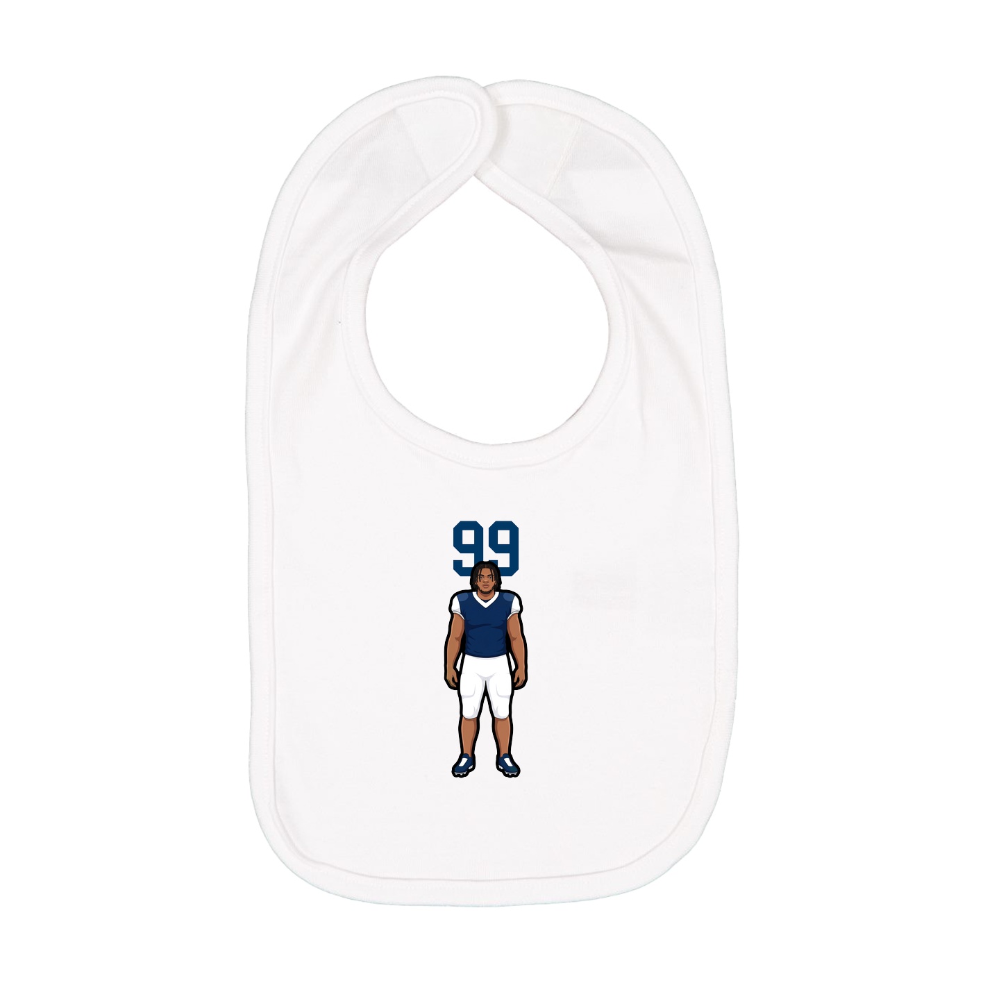 Infant Bib — Number Top in White
