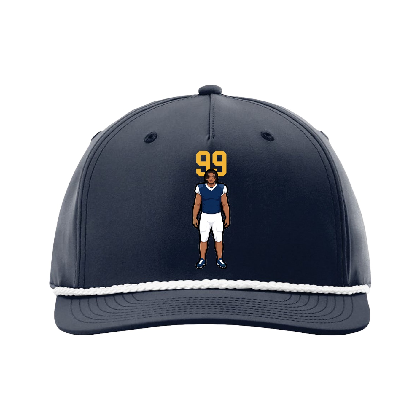 Five-Panel Classic Rope Cap — Number Top in Navy