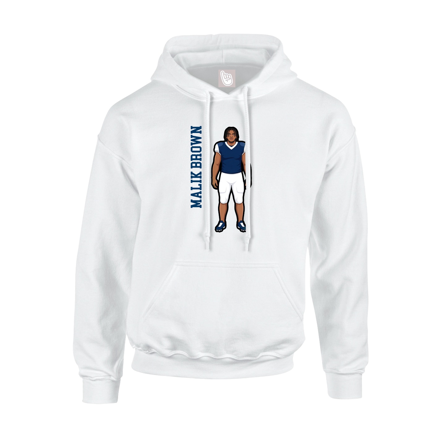 Youth Hoodie — Name Vertical in White