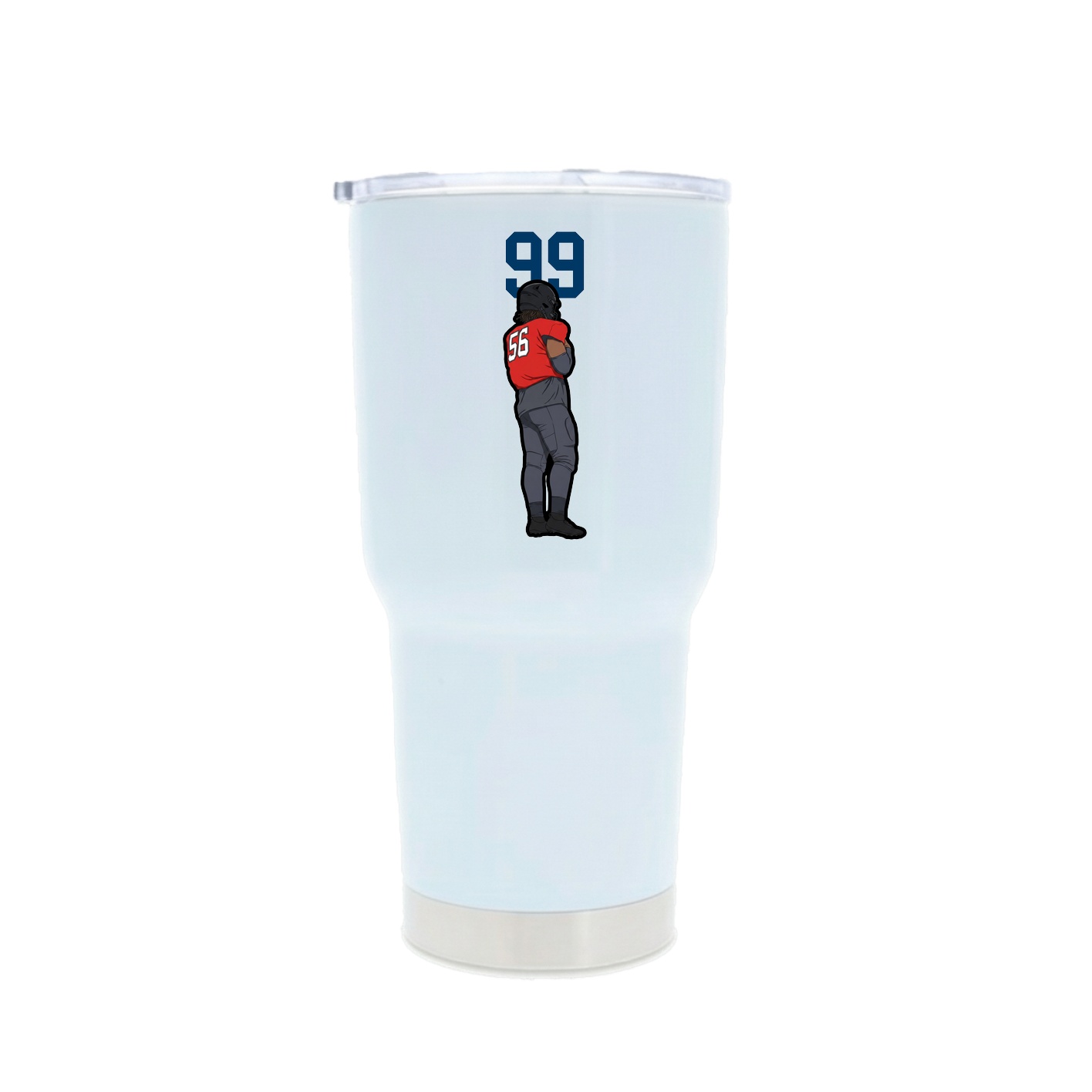 30oz Stainless Steel Tumbler — Number Top in White