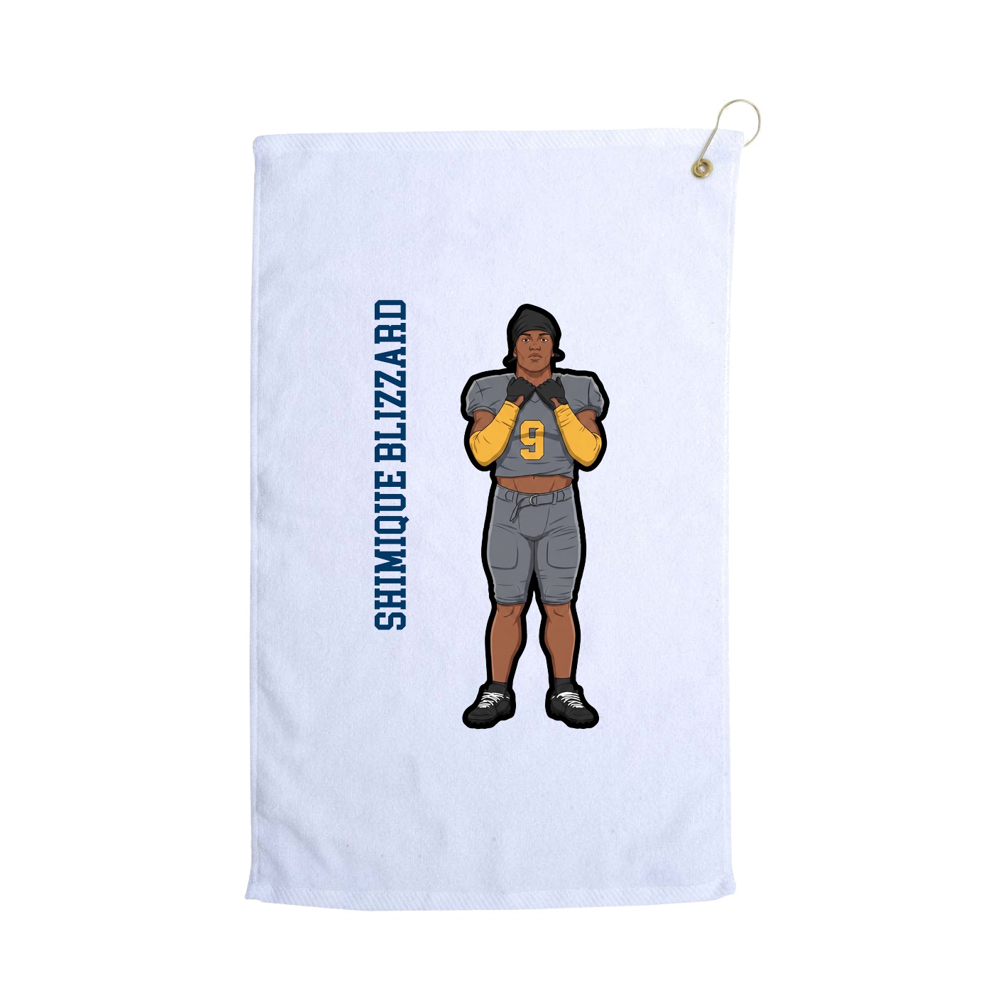 Golf Towel — Name Vertical in White