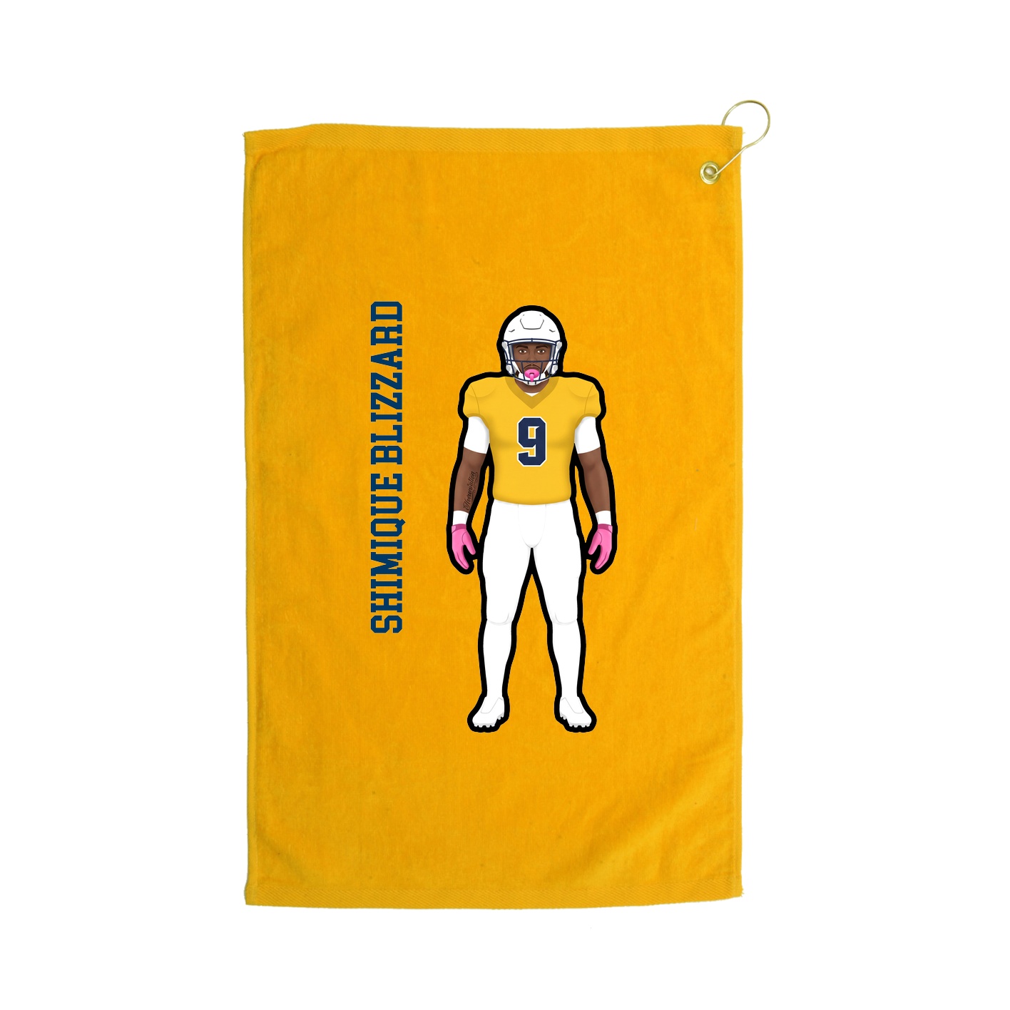 Golf Towel — Name Vertical in Gold