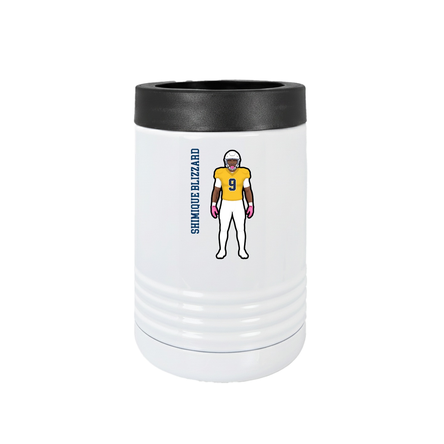 Beverage Holder — Name Vertical in White