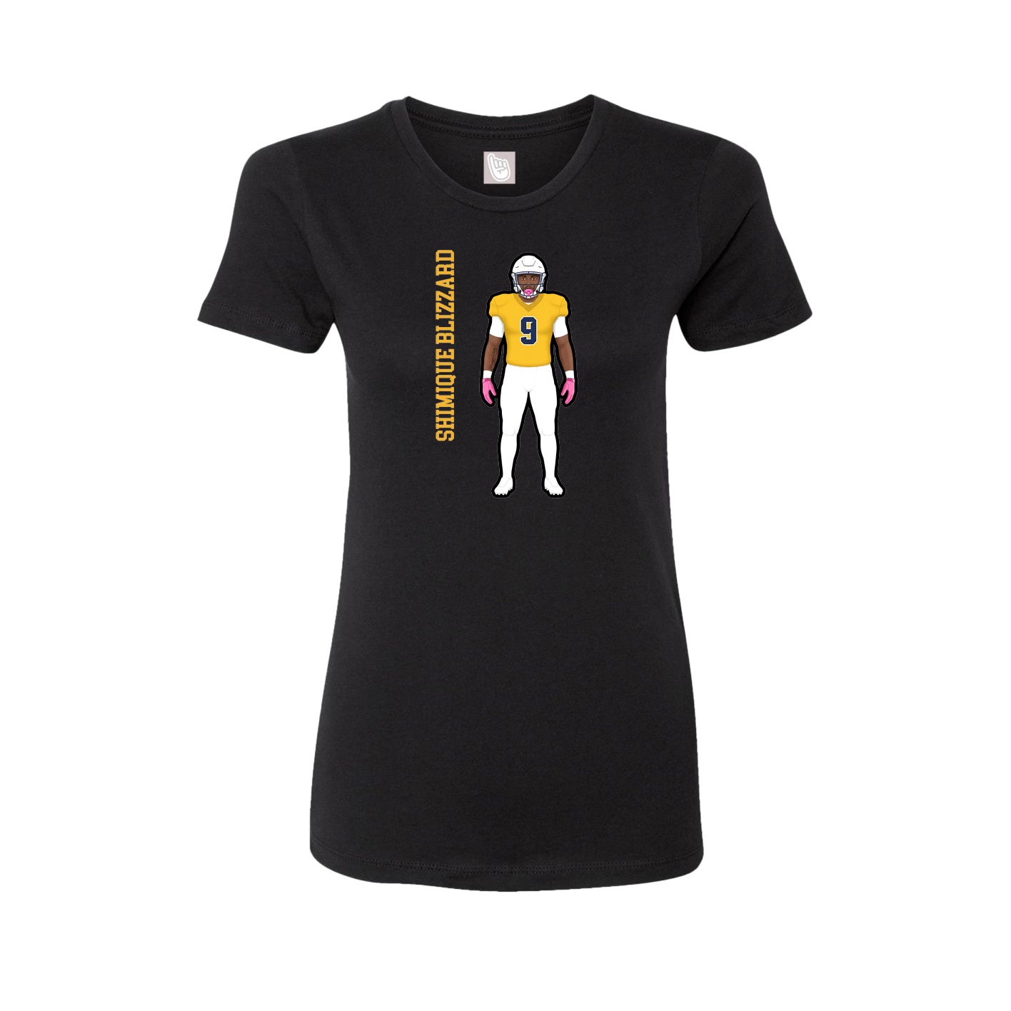 Womens Tee — Name Vertical in Black