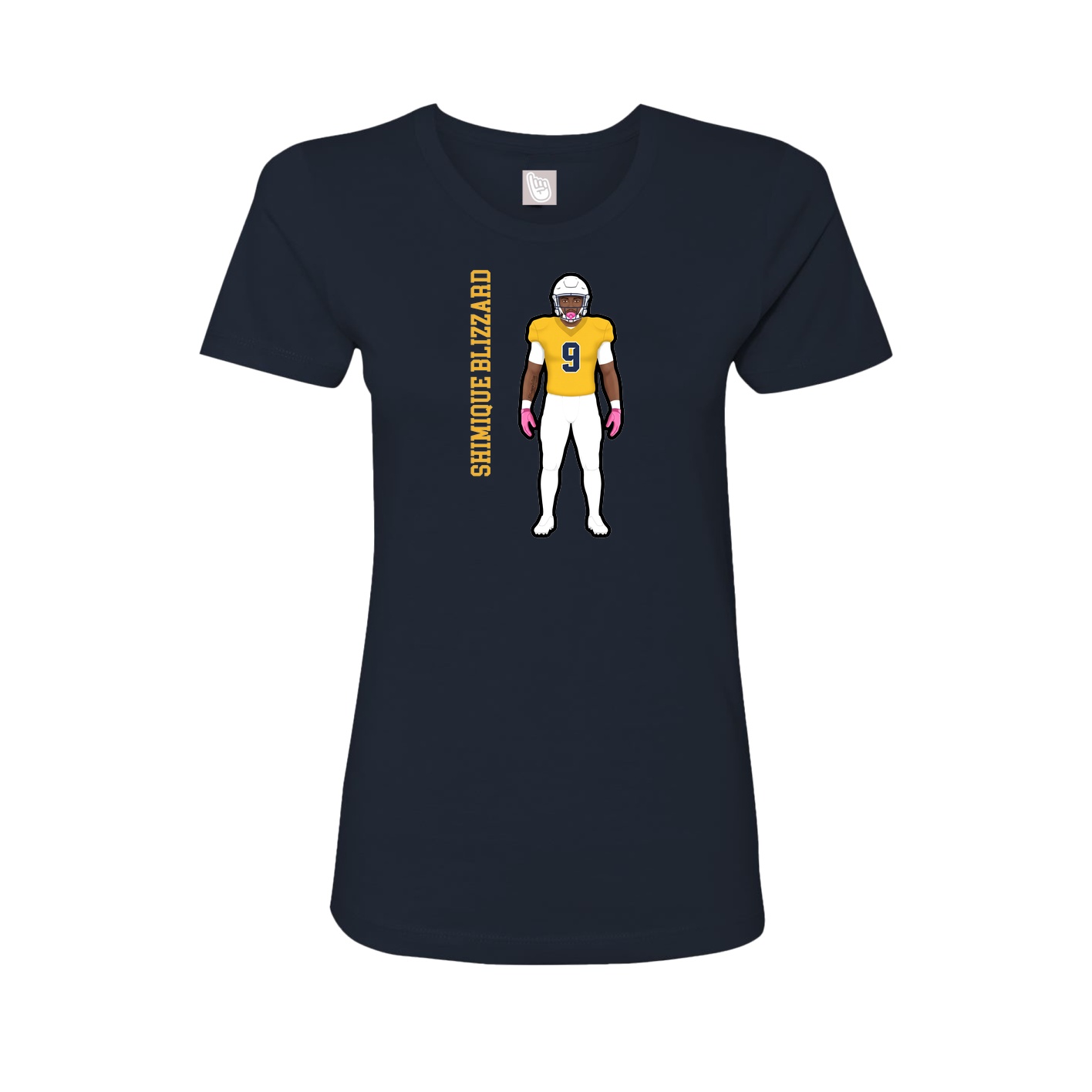 Womens Tee — Name Vertical in Navy