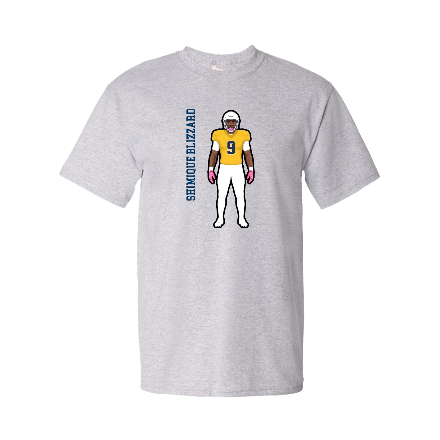 Youth Tee — Name Vertical in Grey