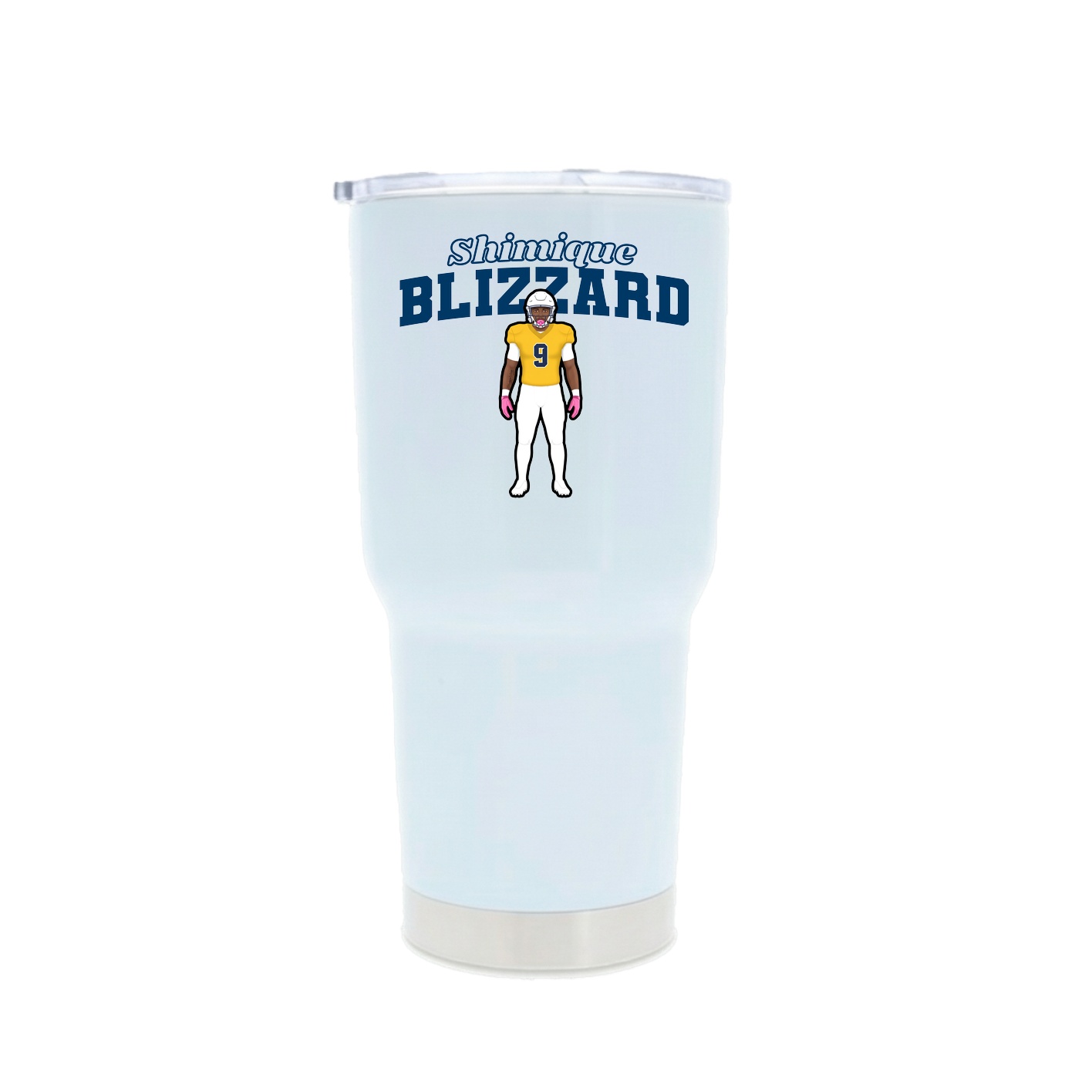 30oz Stainless Steel Tumbler — Name Arch in White