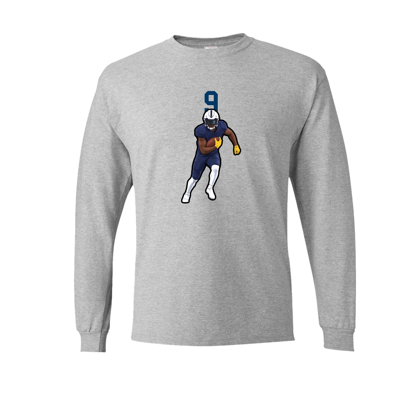 Long Sleeve Tee — Number Top in Grey