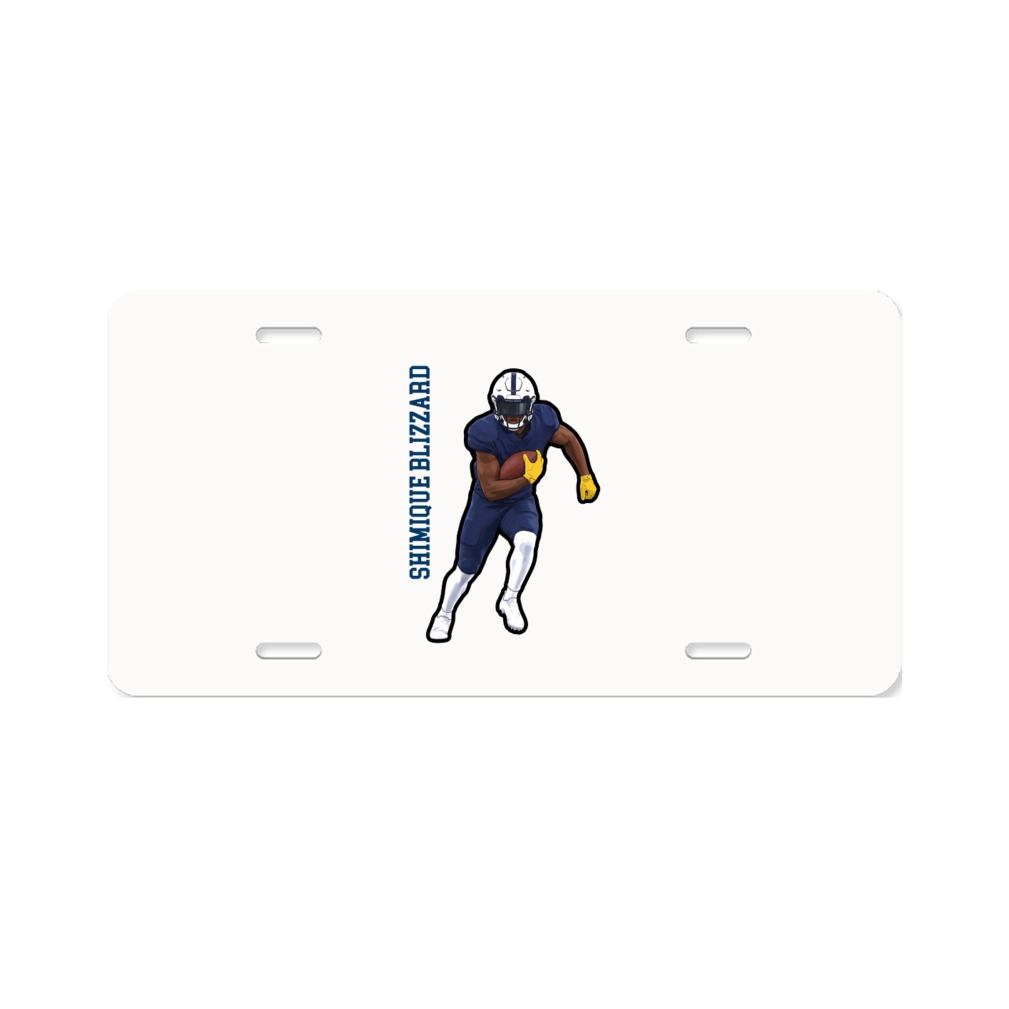 License Plate — Name Vertical in Classic
