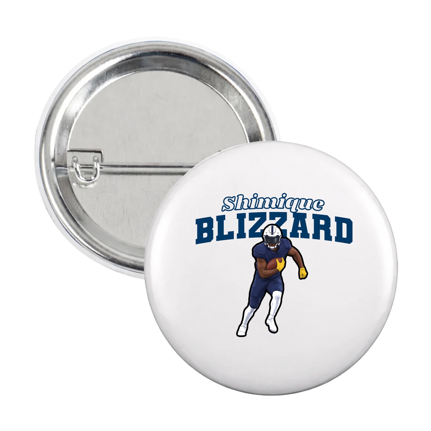 Game Day Button — Name Arch in White