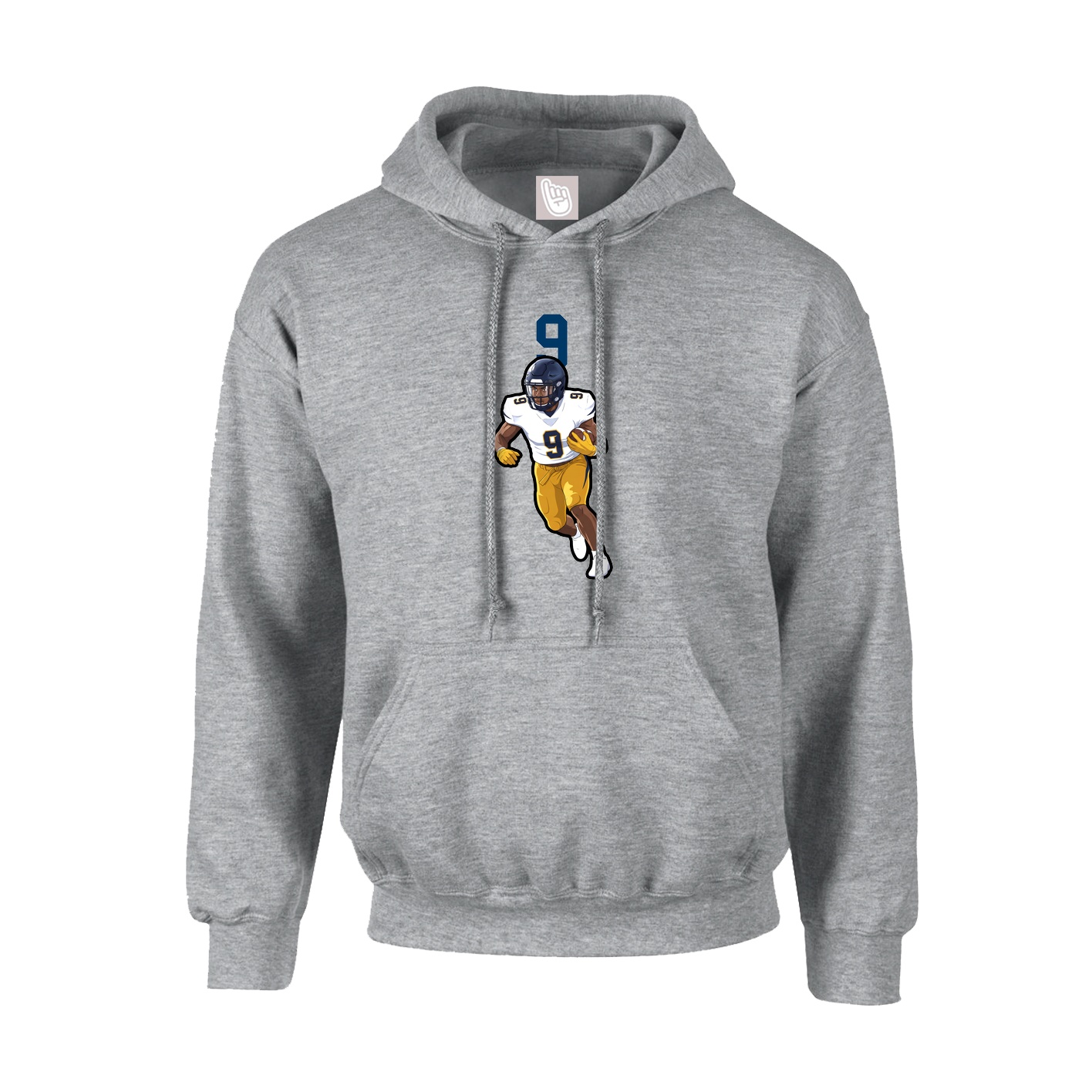 Youth Hoodie — Number Top in Grey