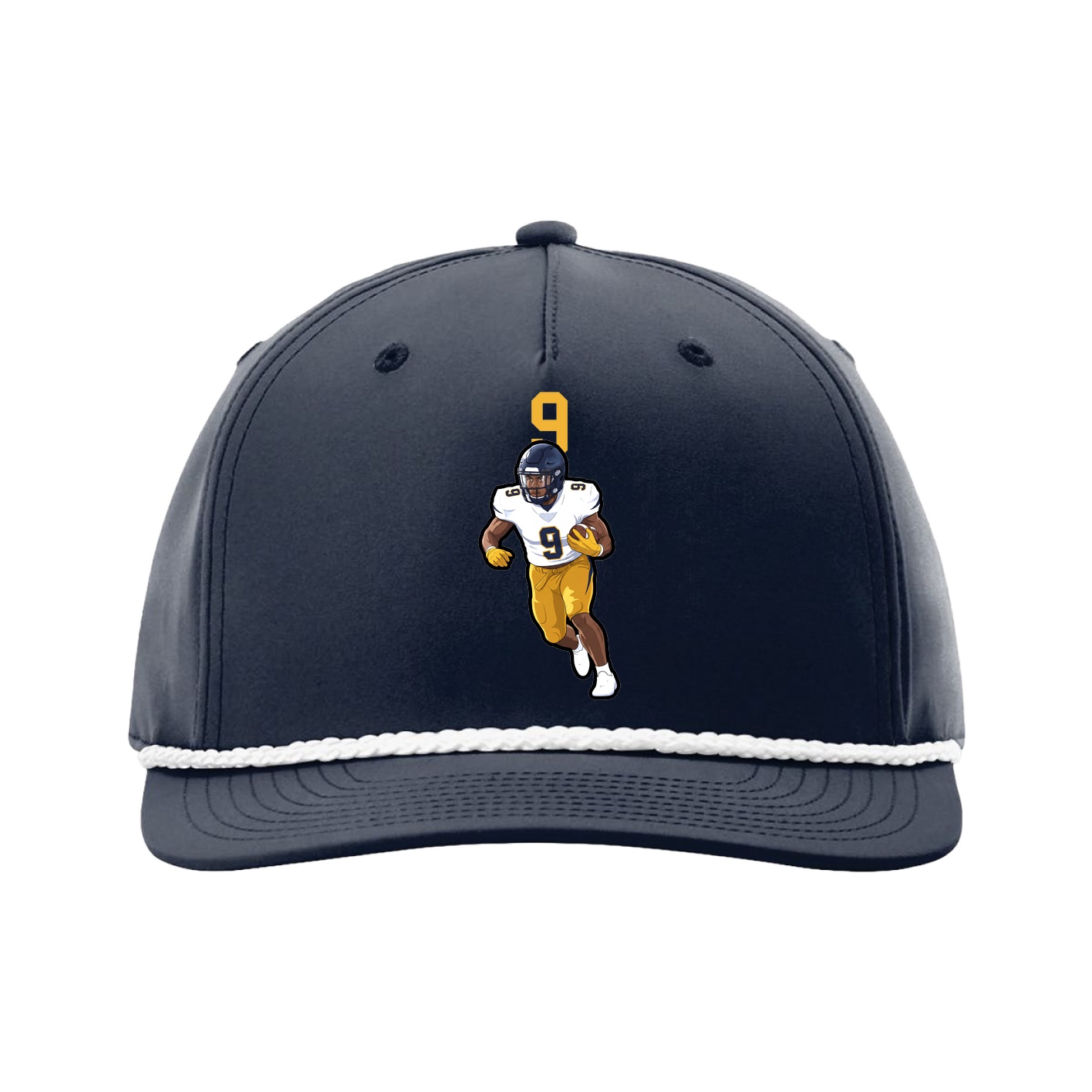 Five-Panel Classic Rope Cap — Number Top in Navy
