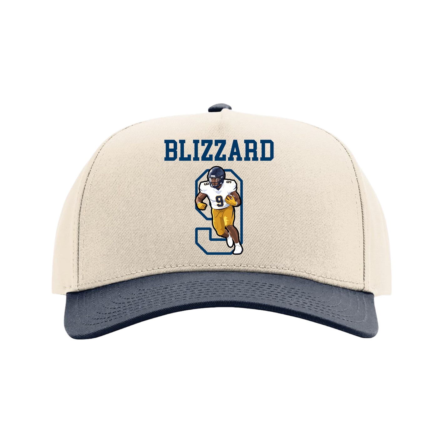 Full Fabric Five-Panel Champ Cap — Shirsey in Cream/Navy