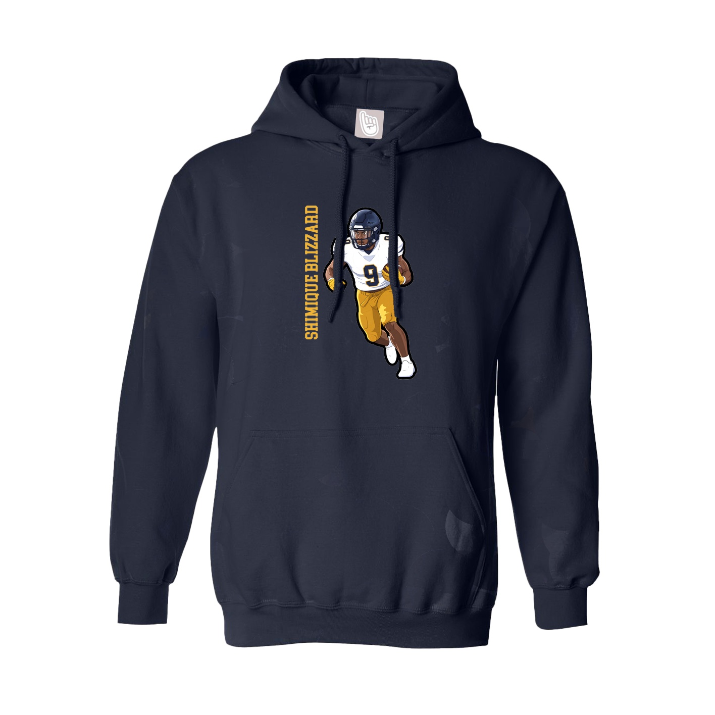 Hoodie — Name Vertical in Navy