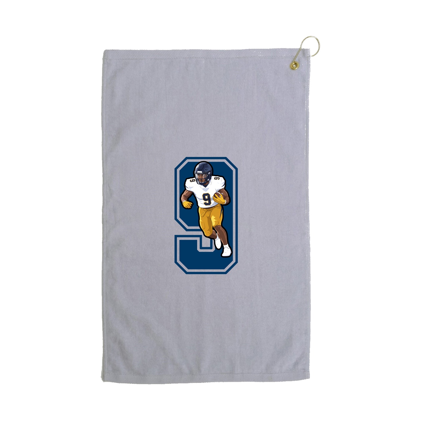 Golf Towel — Number in Grey