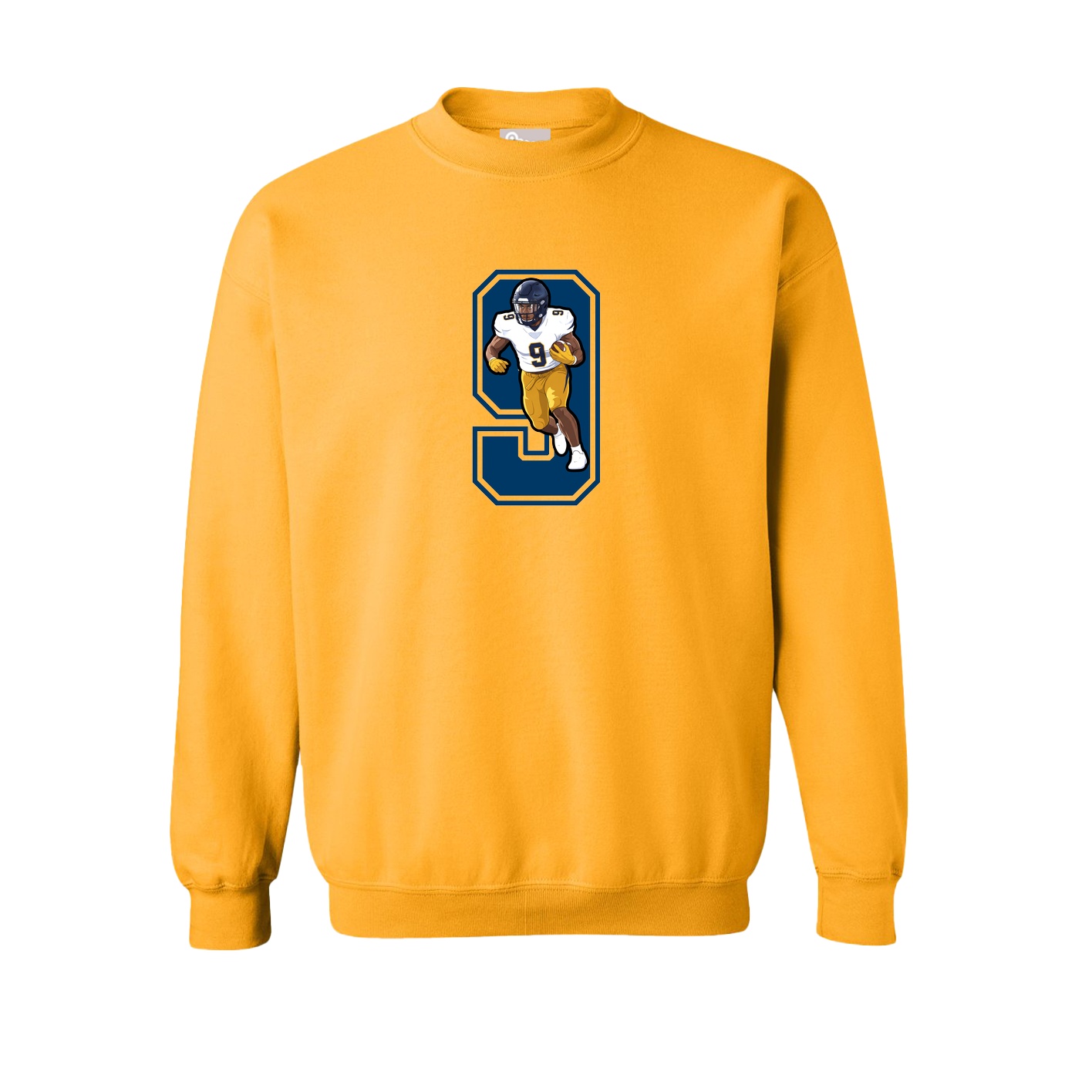 Fleece Crew — Number in Gold