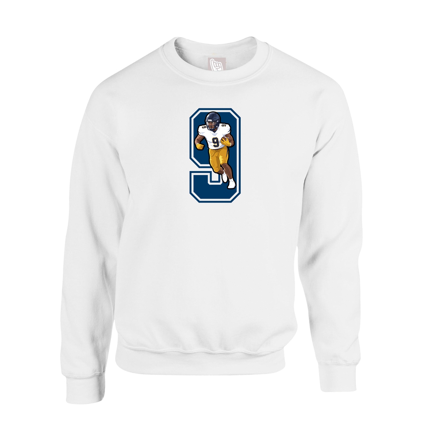 Fleece Crew — Number in White