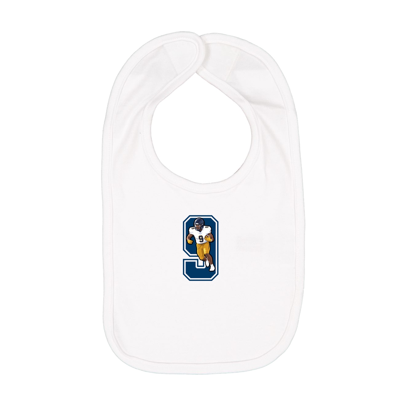 Infant Bib — Number in White