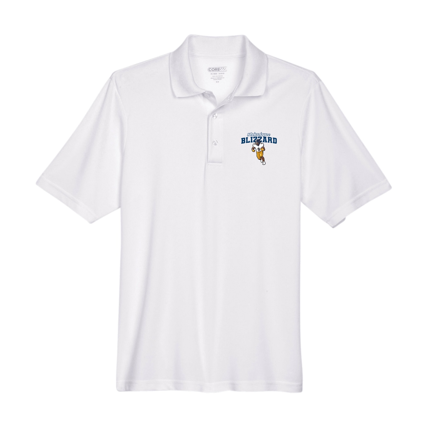 Performance Polo — Name Arch in White