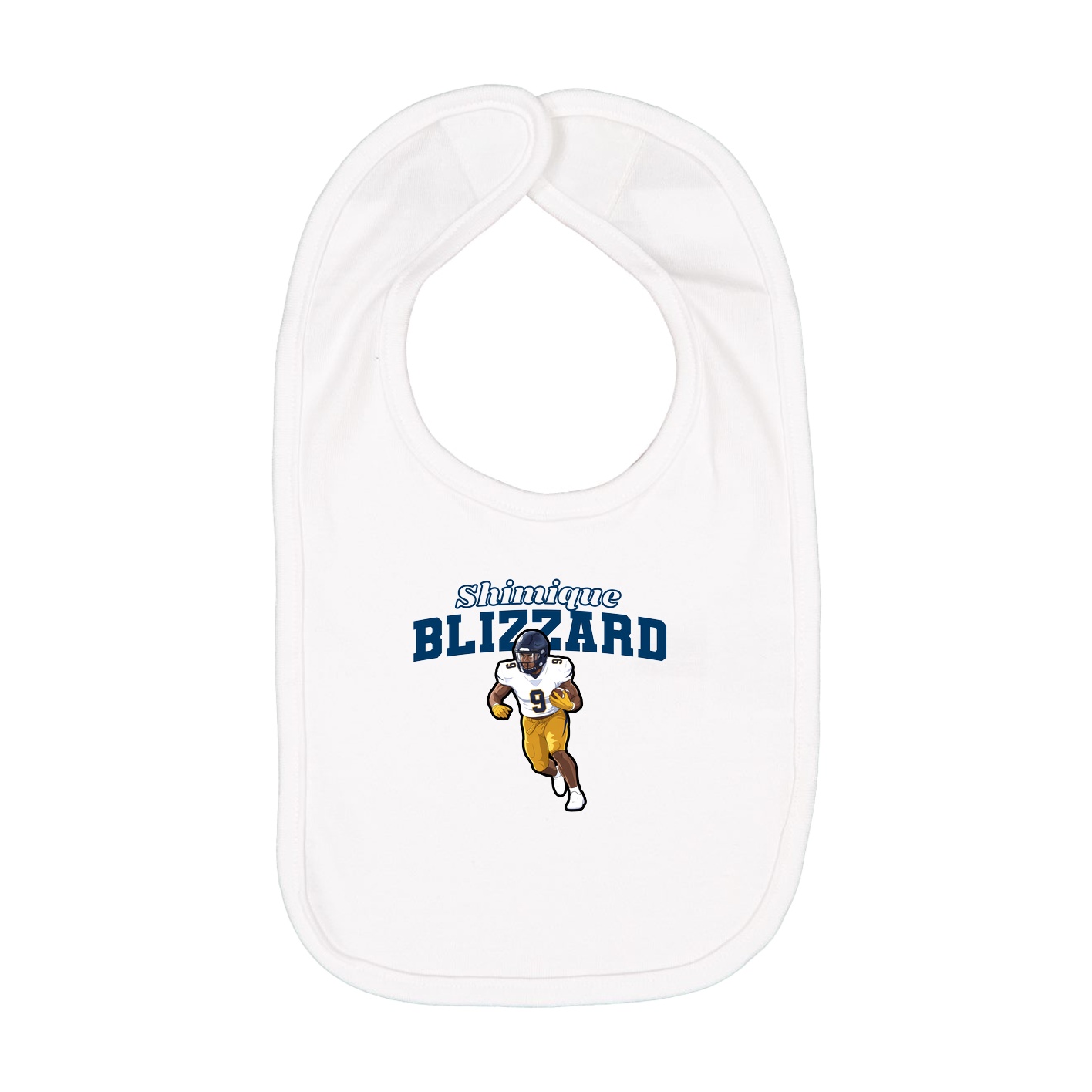 Infant Bib — Name Arch in White