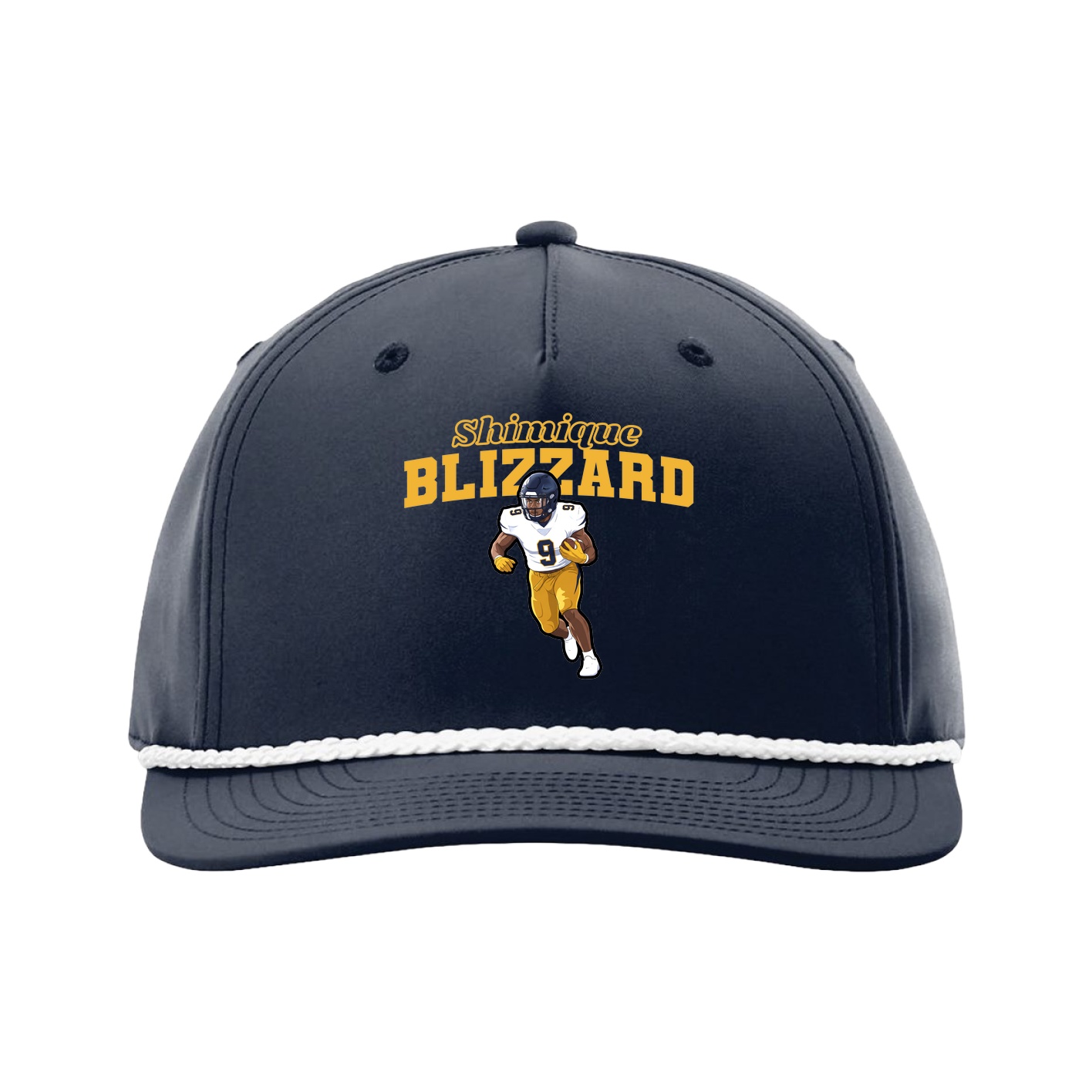 Five-Panel Classic Rope Cap — Name Arch in Navy