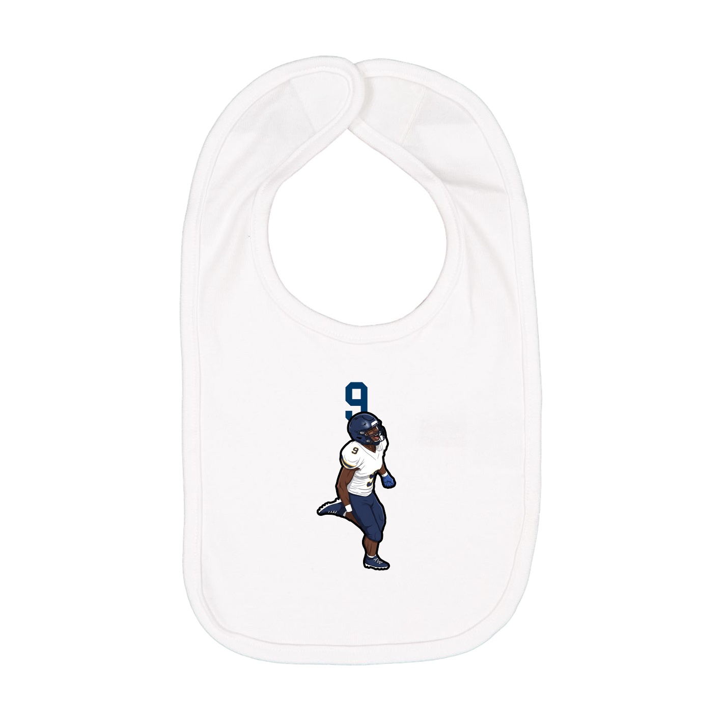 Infant Bib — Number Top in White