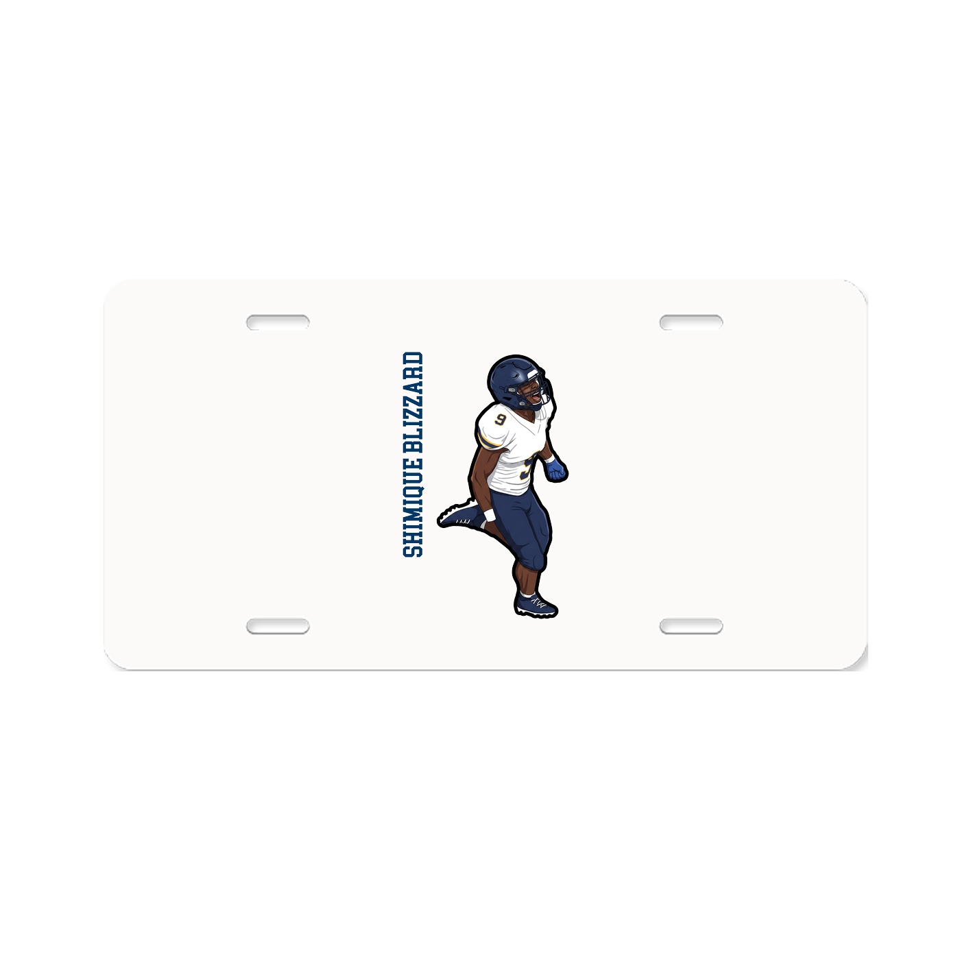 License Plate — Name Vertical in Classic
