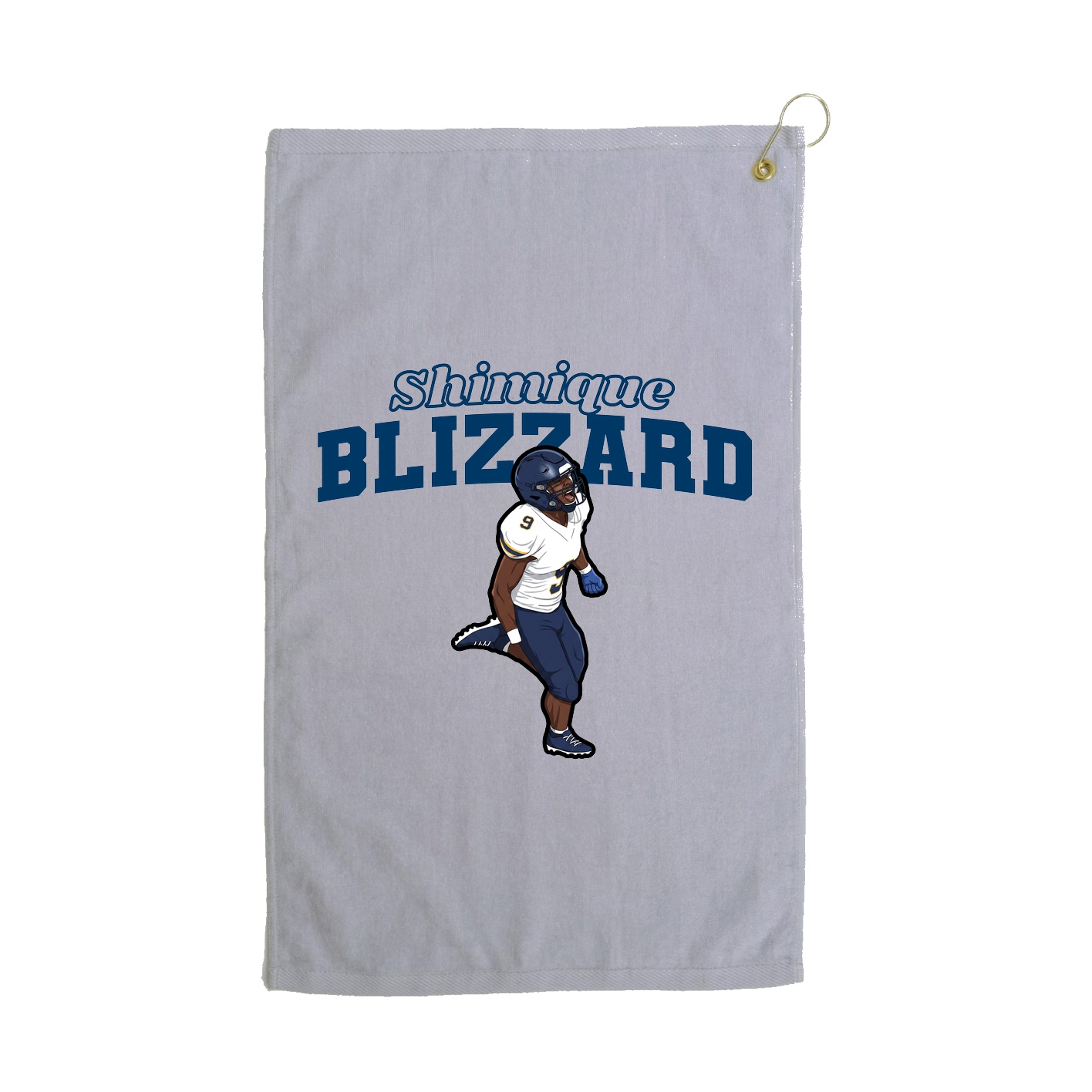 Golf Towel — Name Arch in Grey