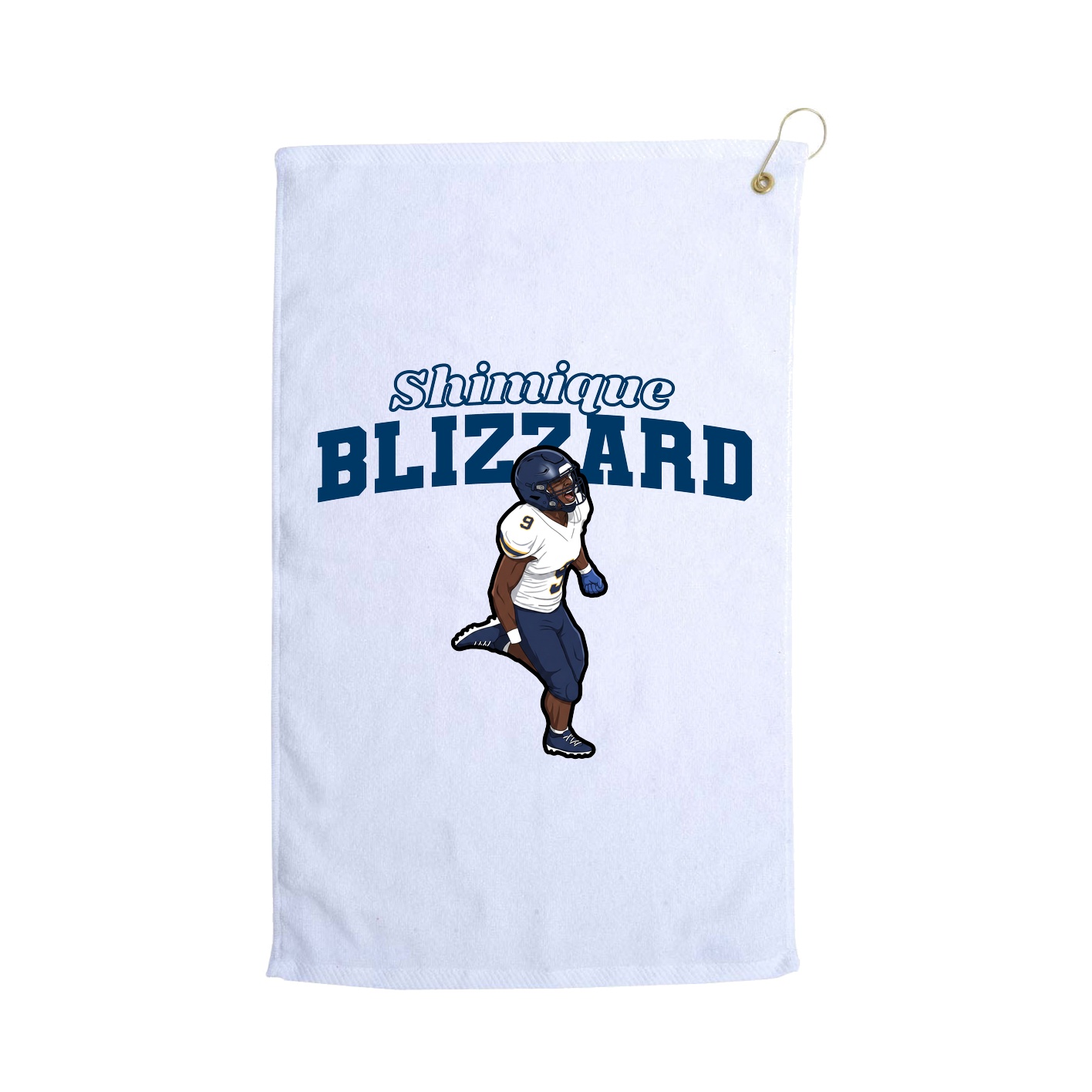 Golf Towel — Name Arch in White
