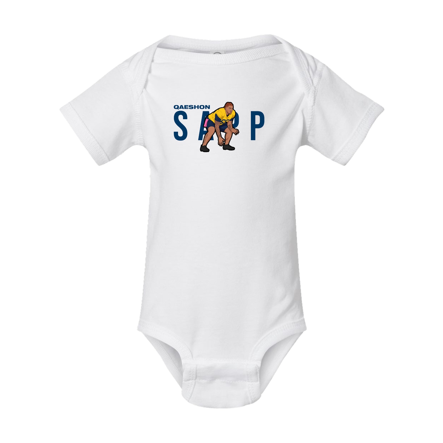 Baby Onesie — Player Name in White