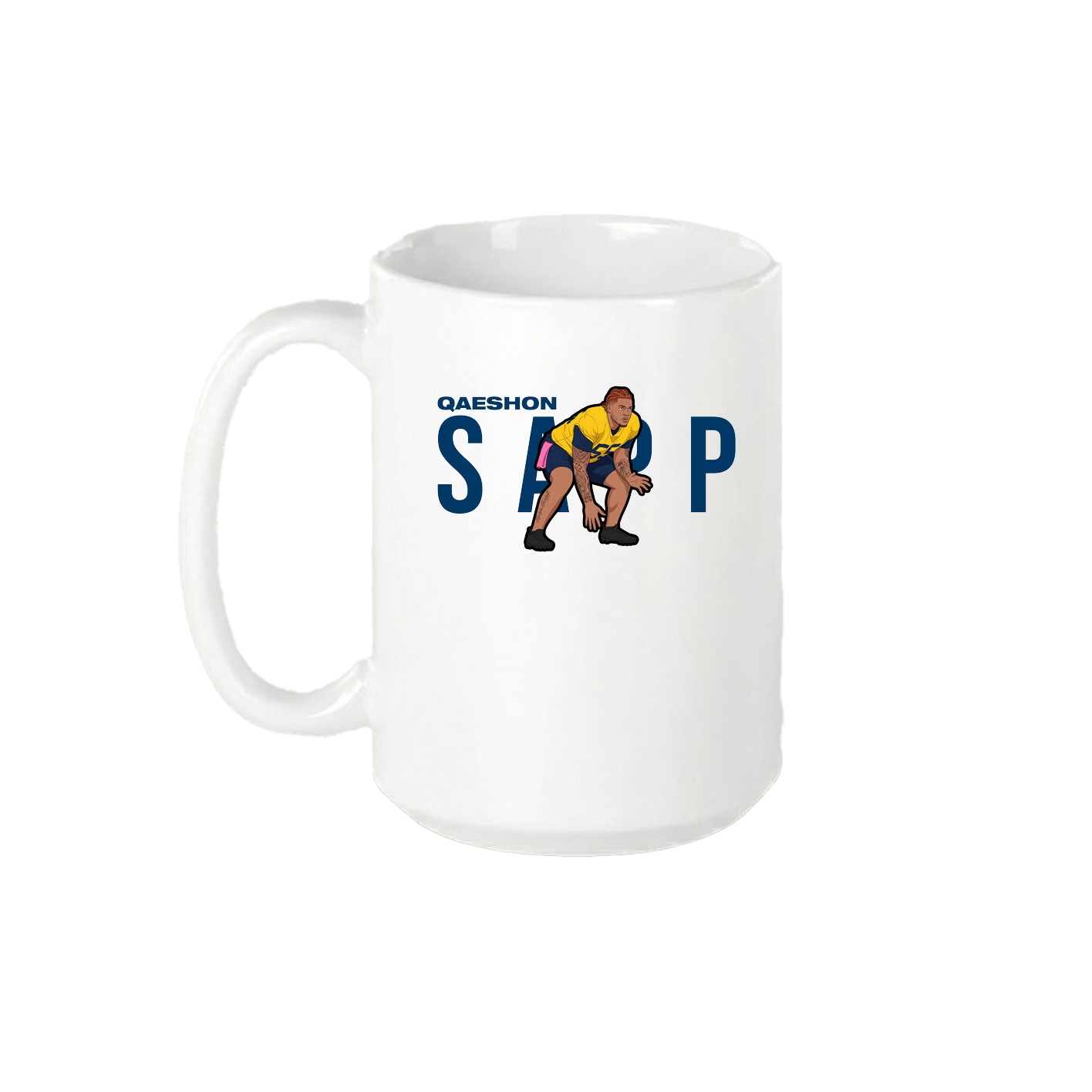15oz Coffee Mug — Player Name in White