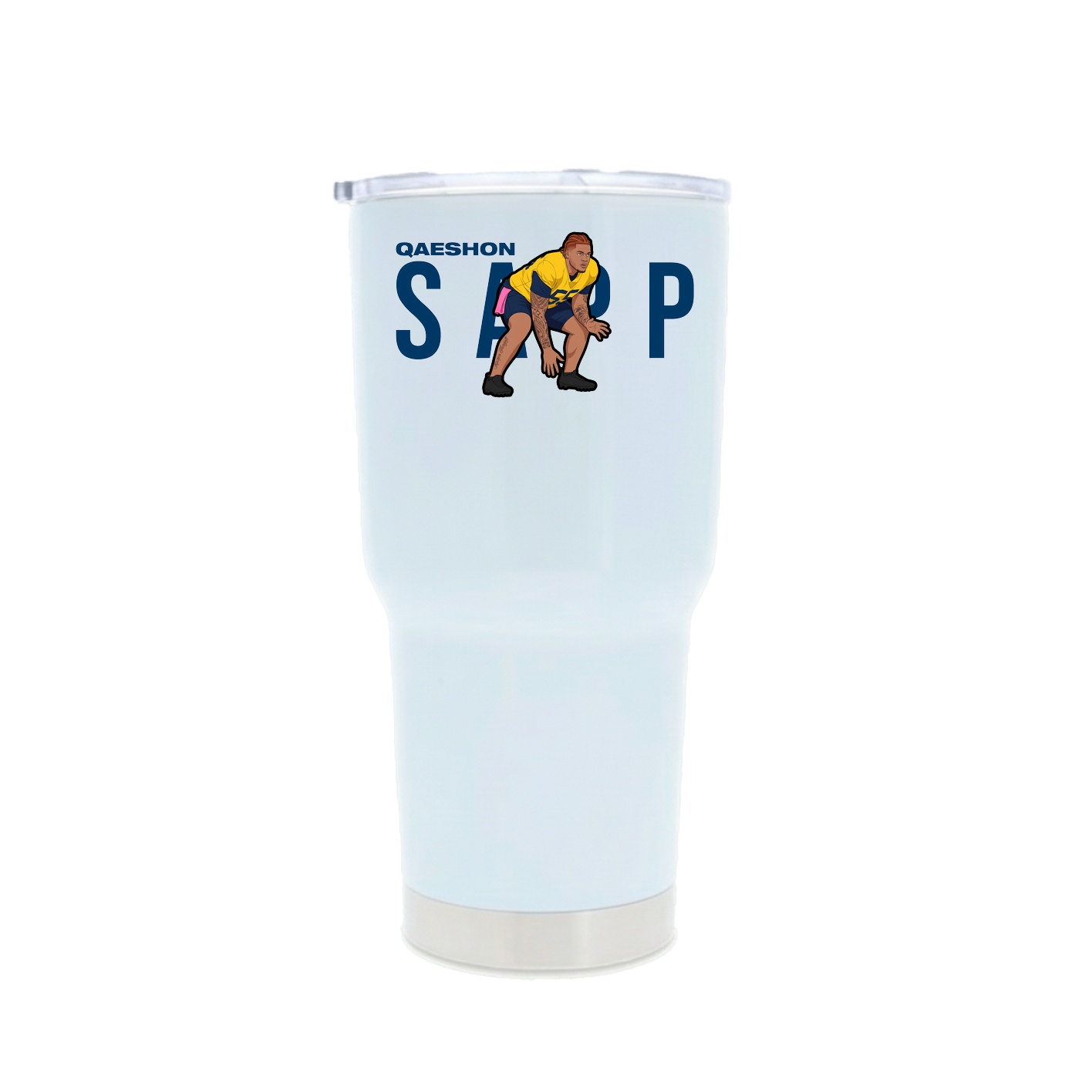 30oz Stainless Steel Tumbler — Player Name in White