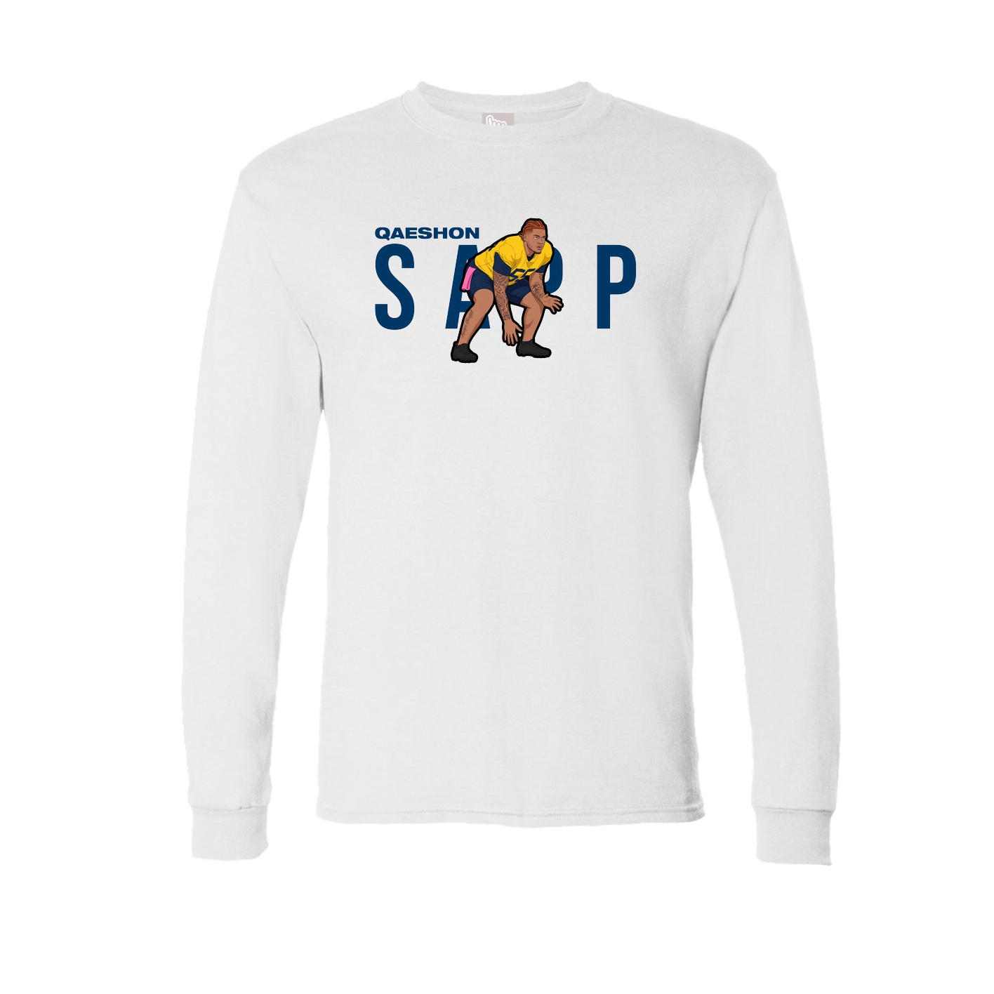 Long Sleeve Tee — Player Name in White